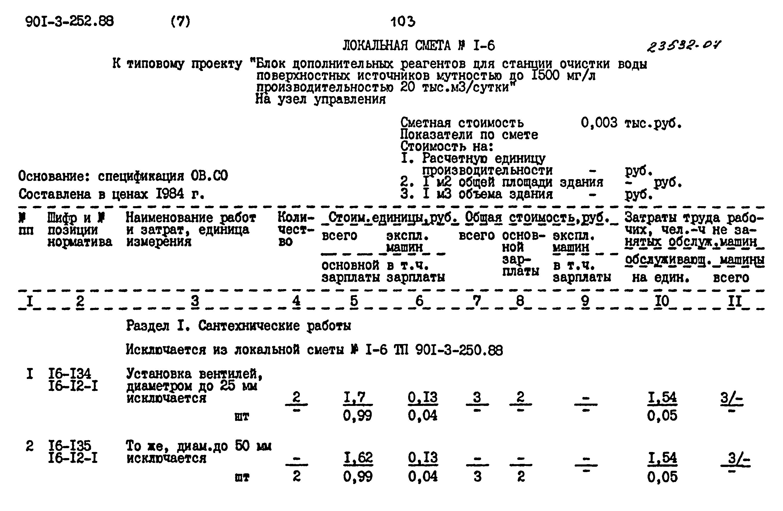 Типовой проект 901-3-252.88