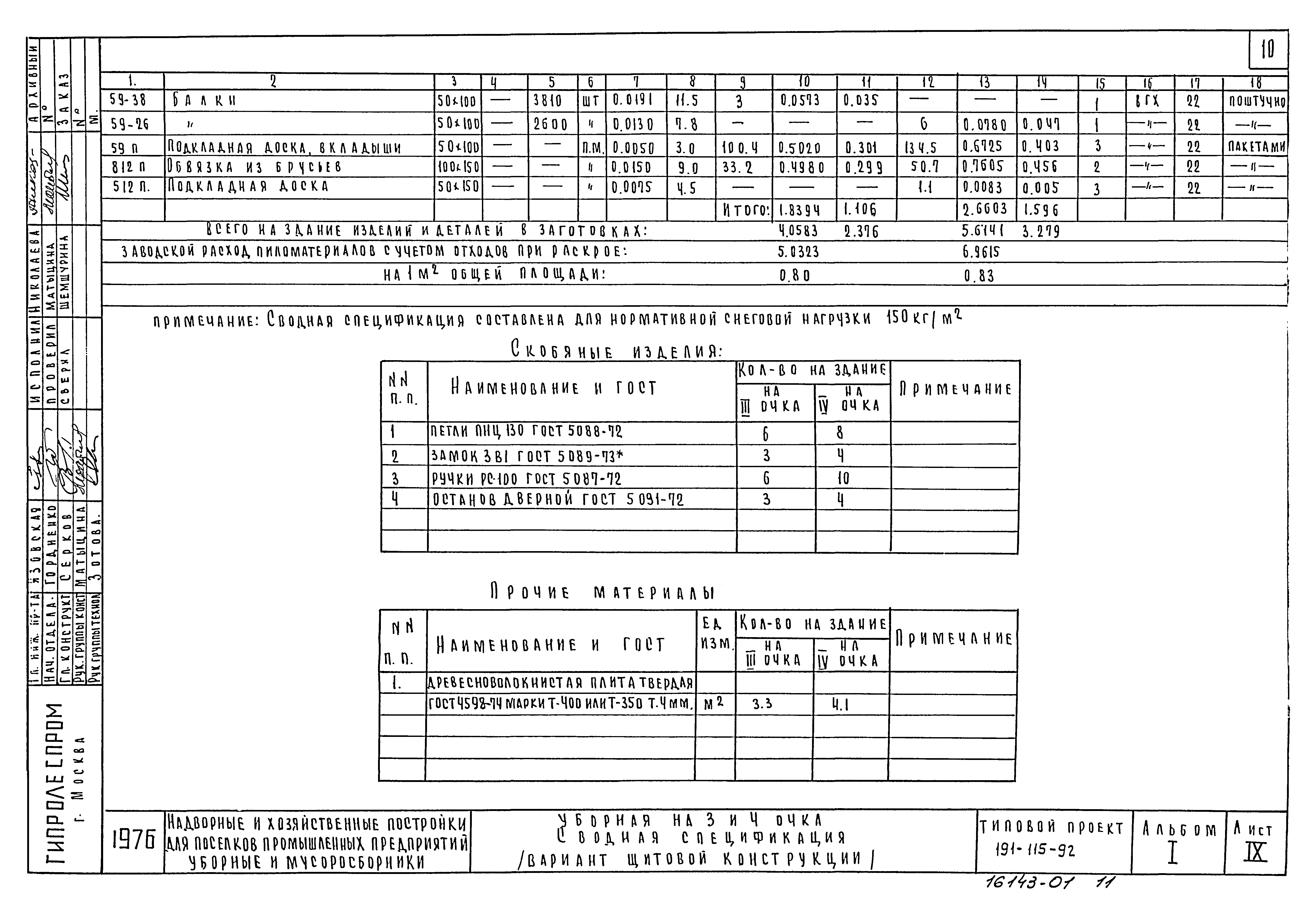Типовой проект 191-115-92