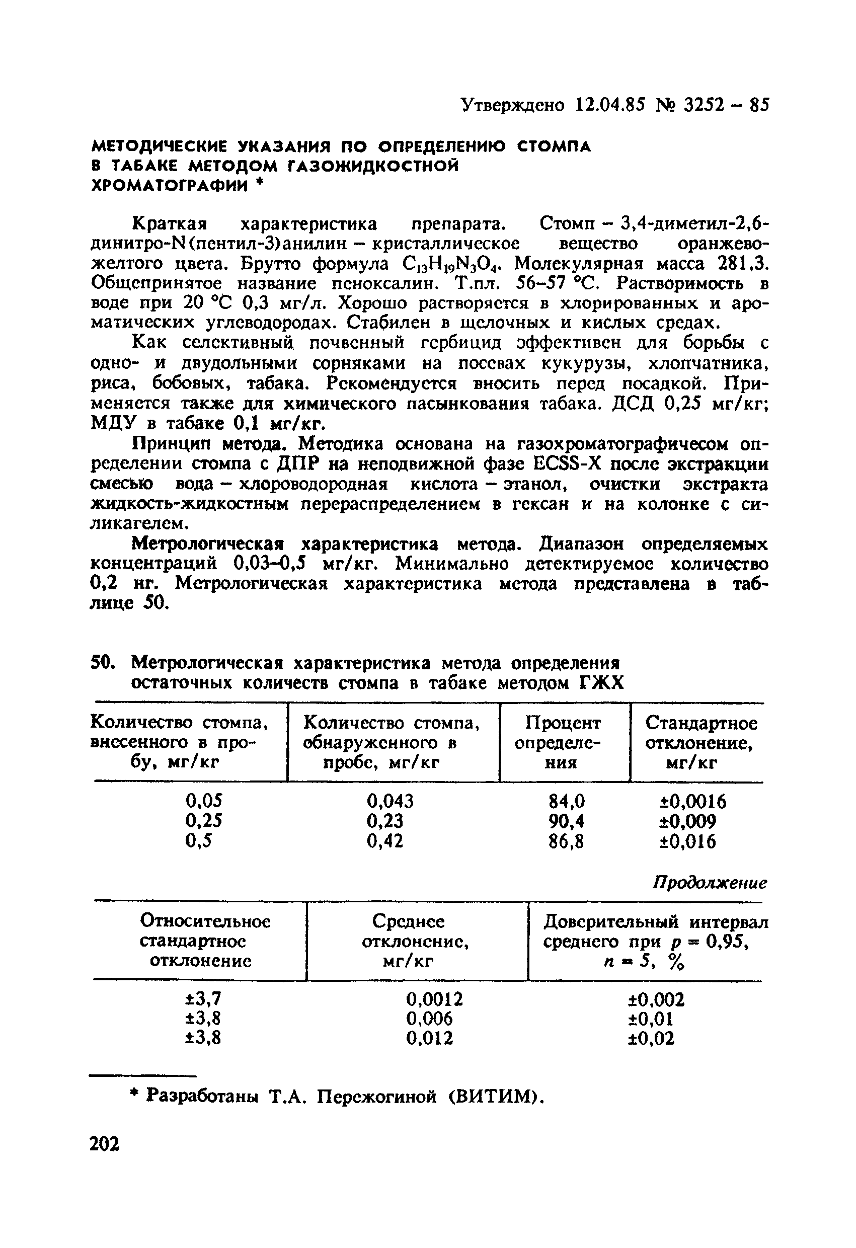 МУ 3252-85