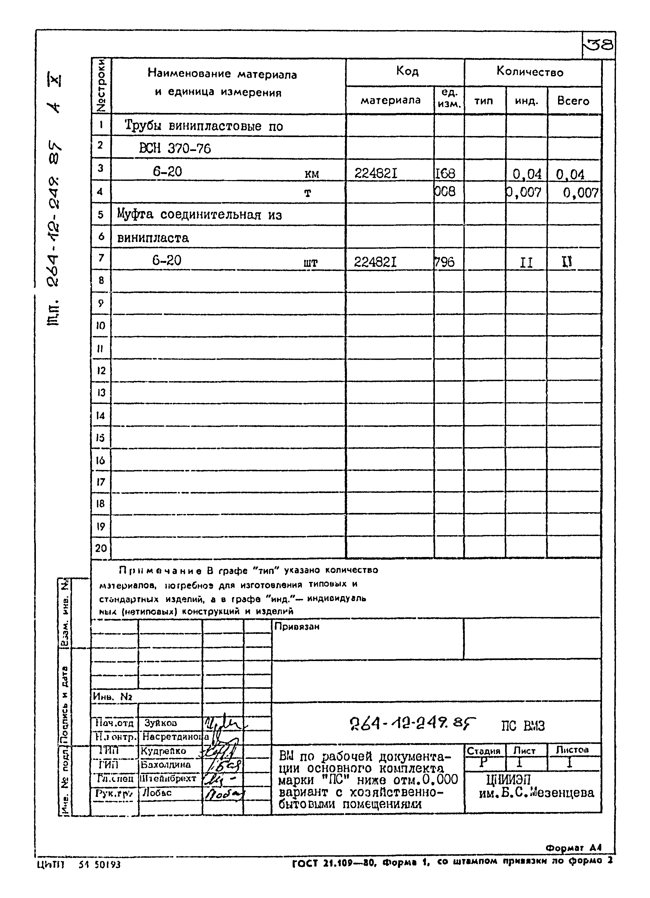 Типовой проект 264-12-249.85