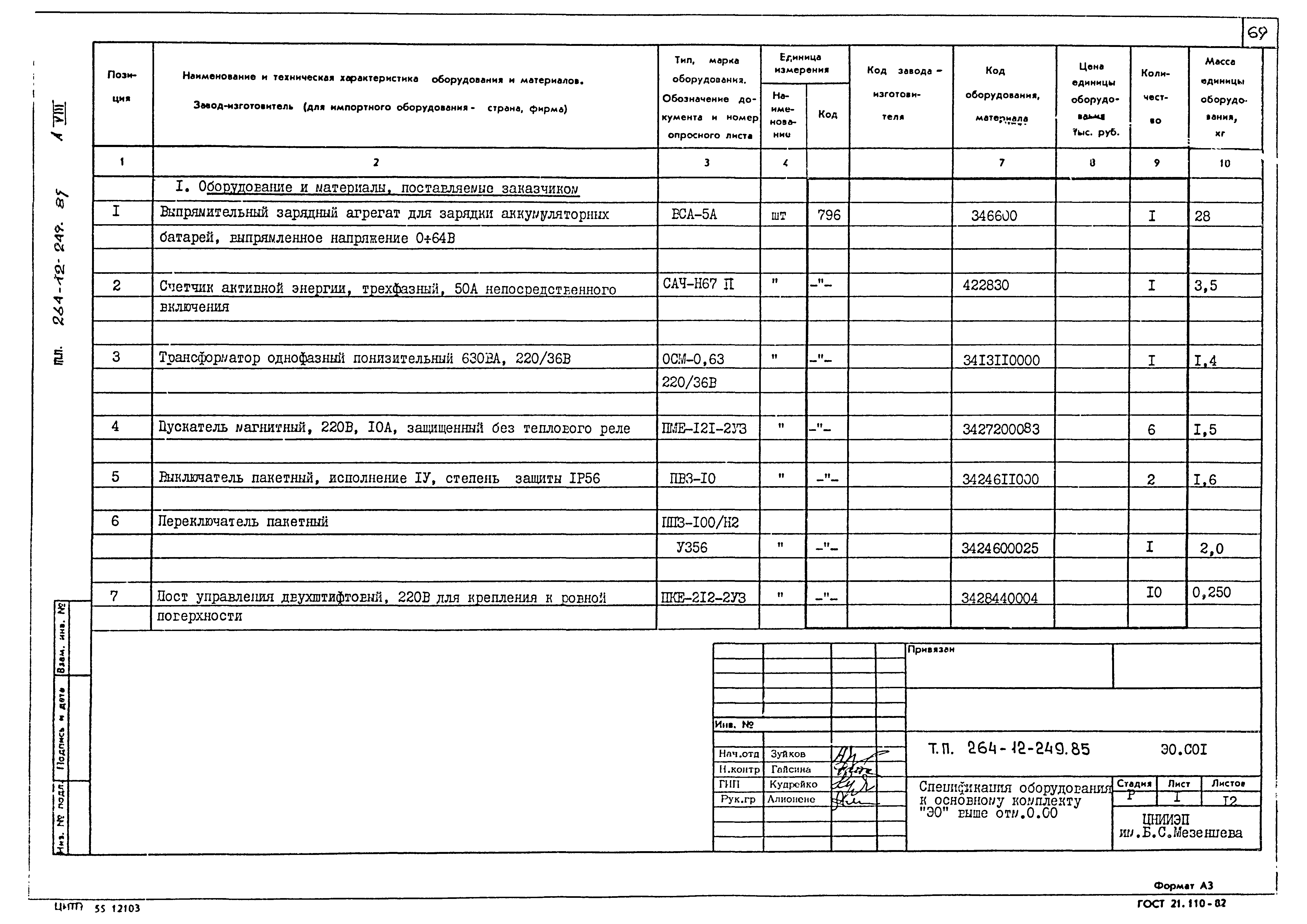 Типовой проект 264-12-249.85