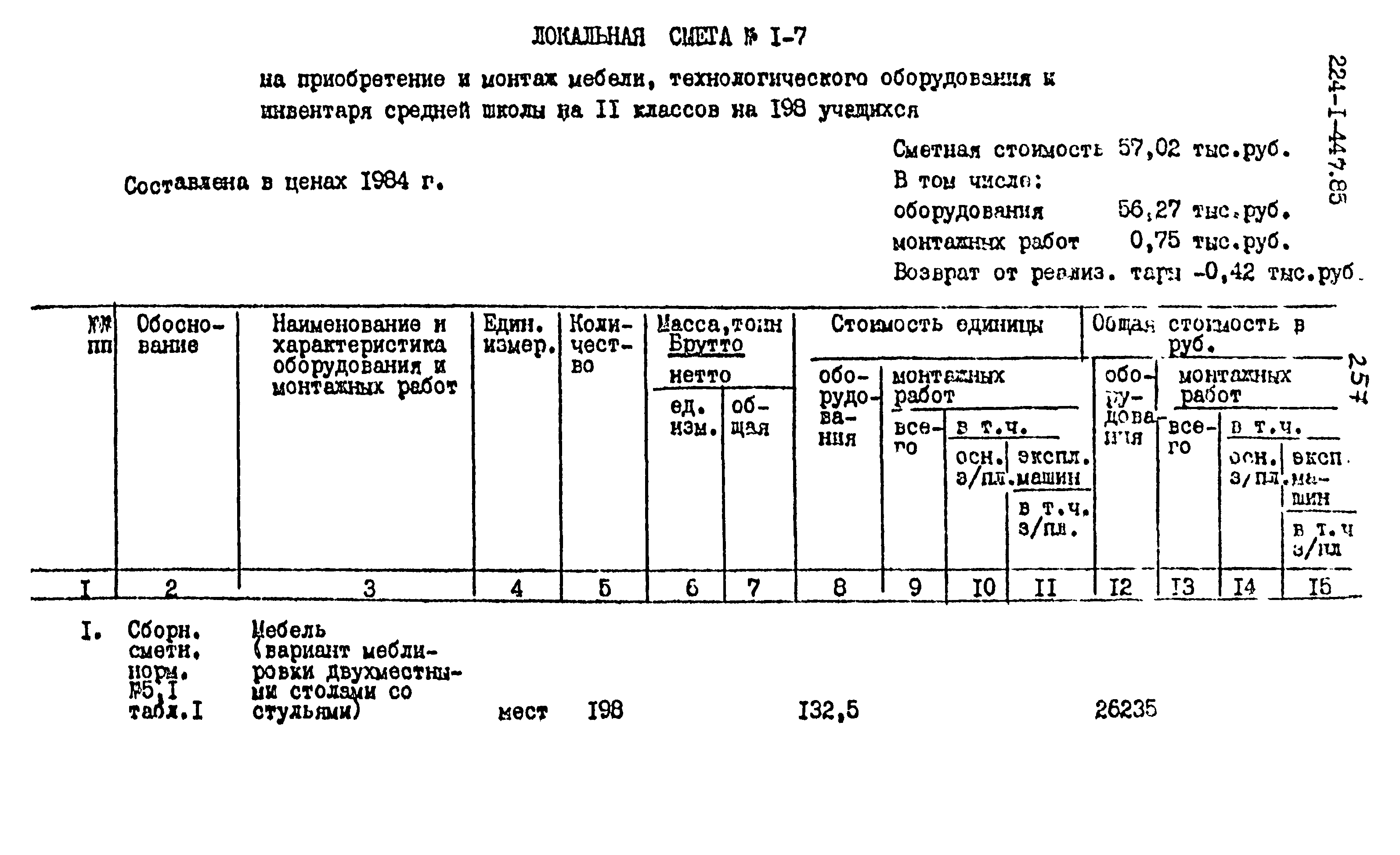 Типовой проект 224-1-447.85