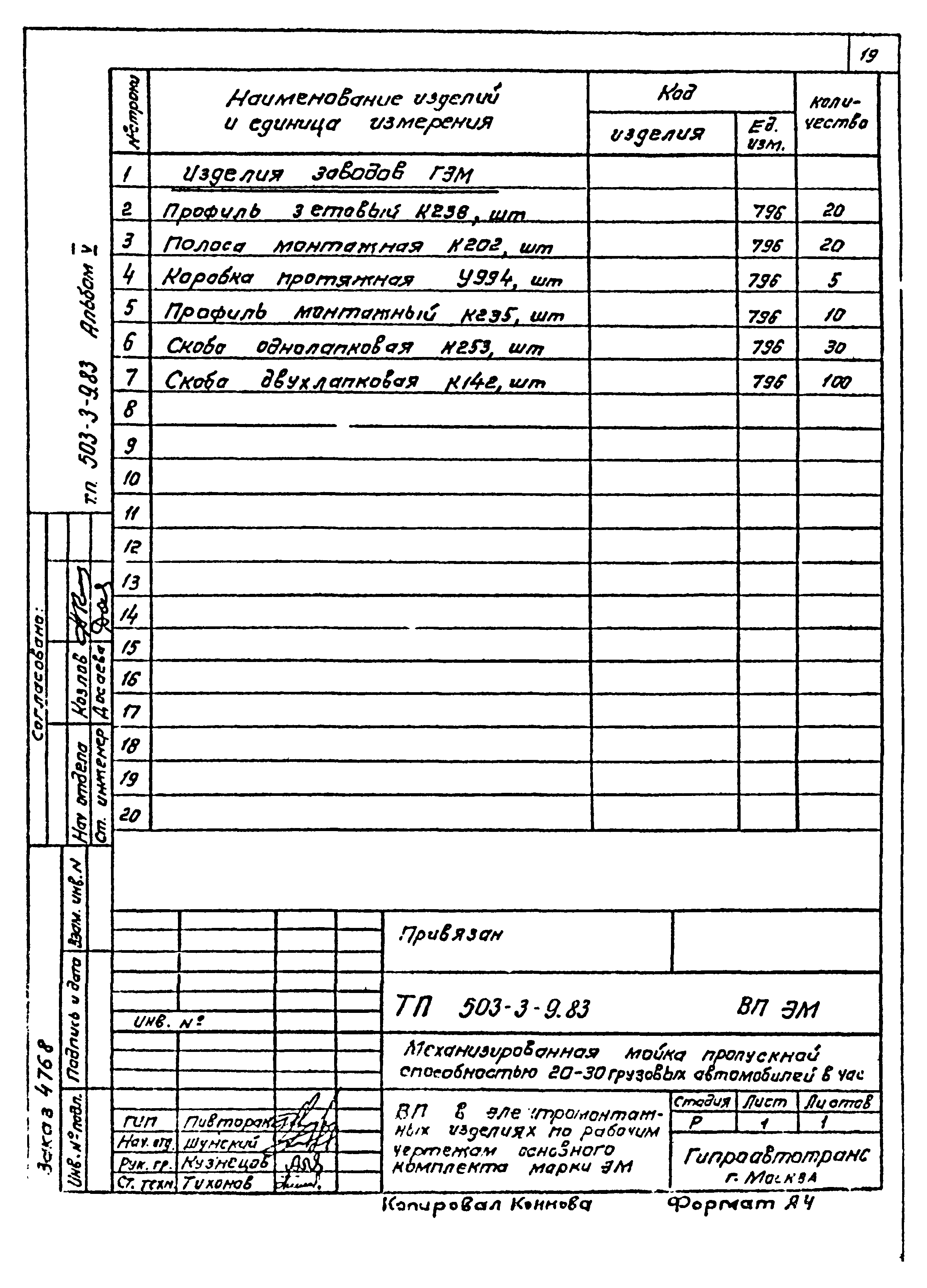 Типовой проект 503-3-9.83