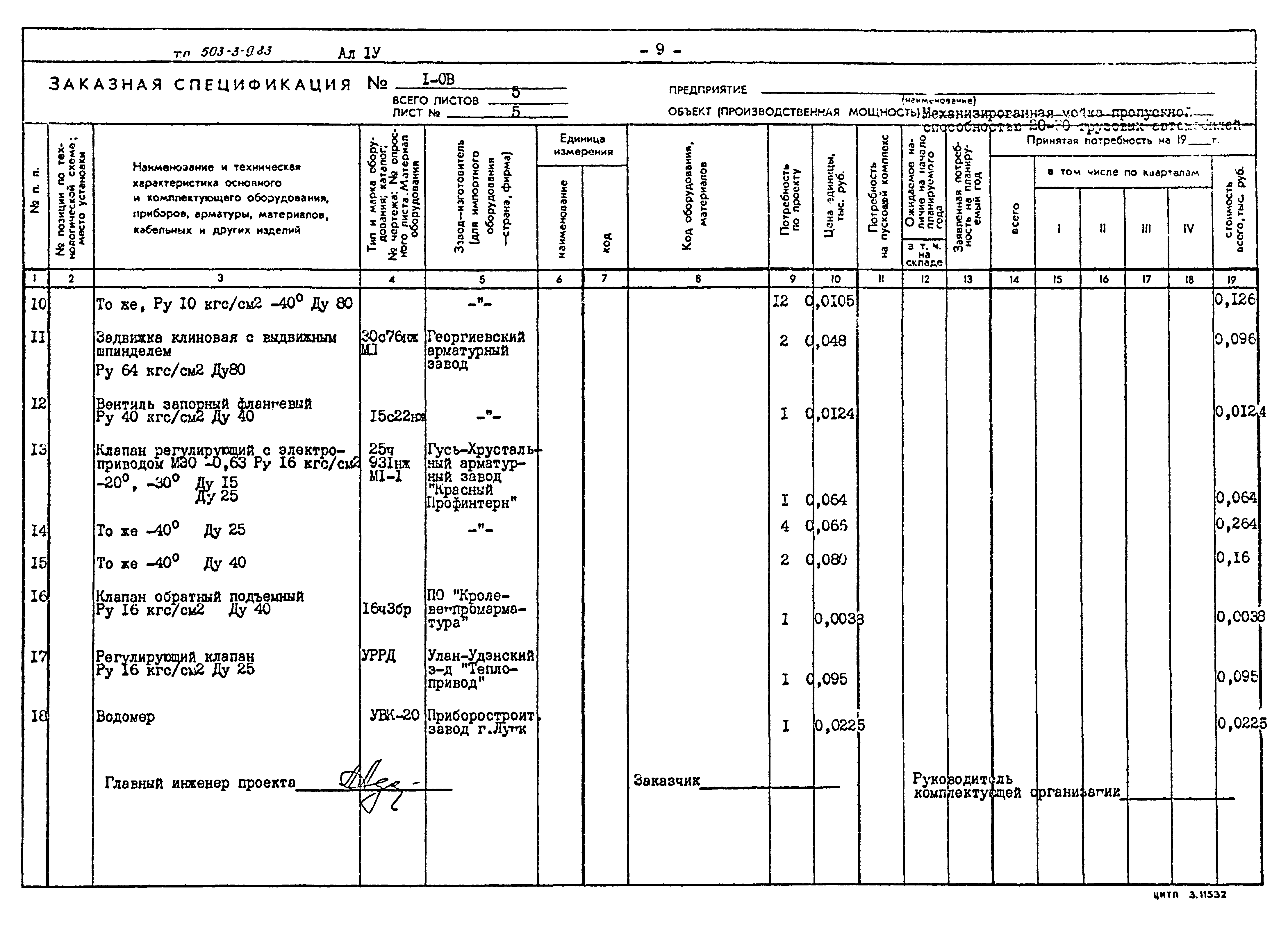 Типовой проект 503-3-9.83