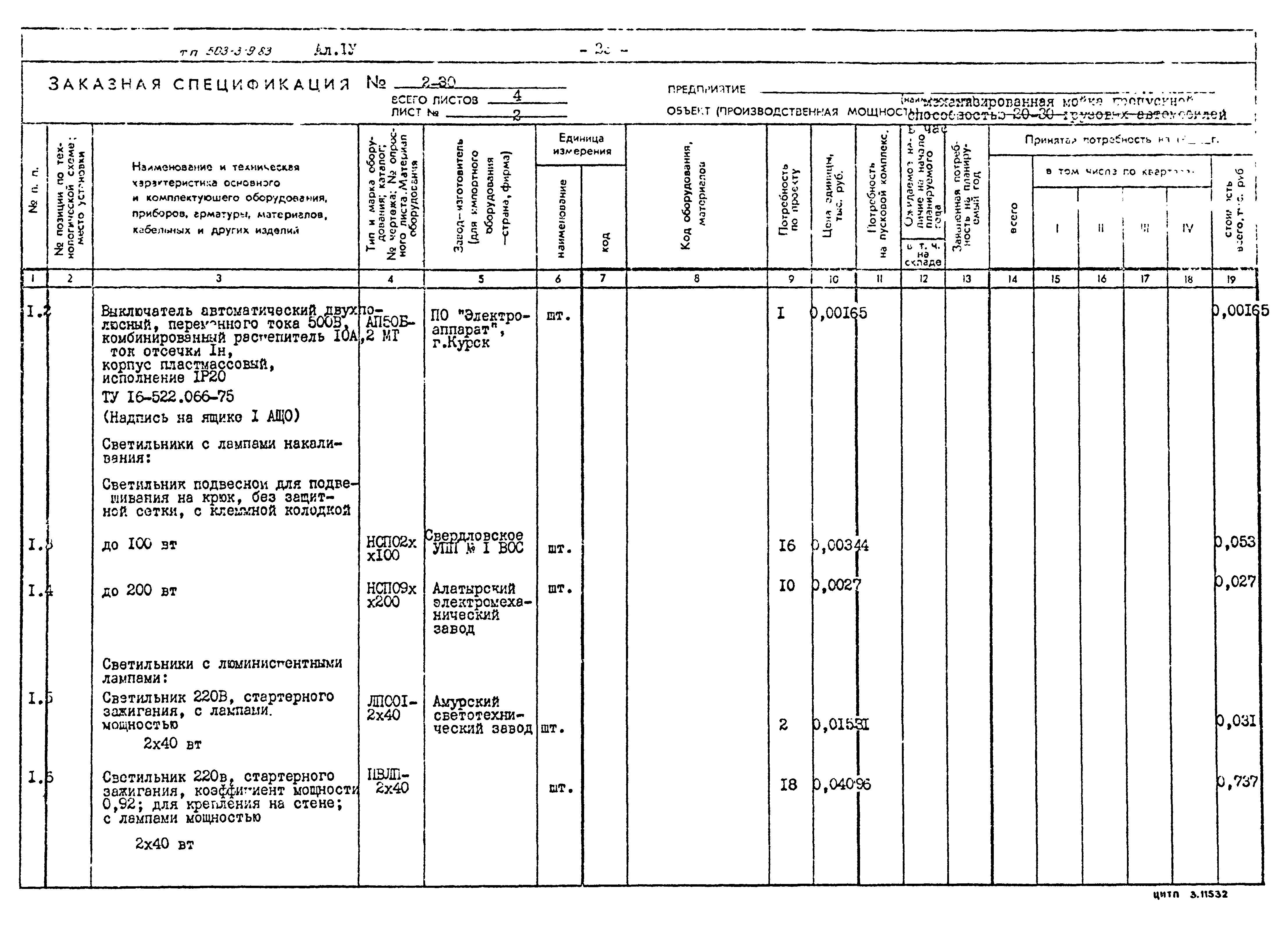 Типовой проект 503-3-9.83