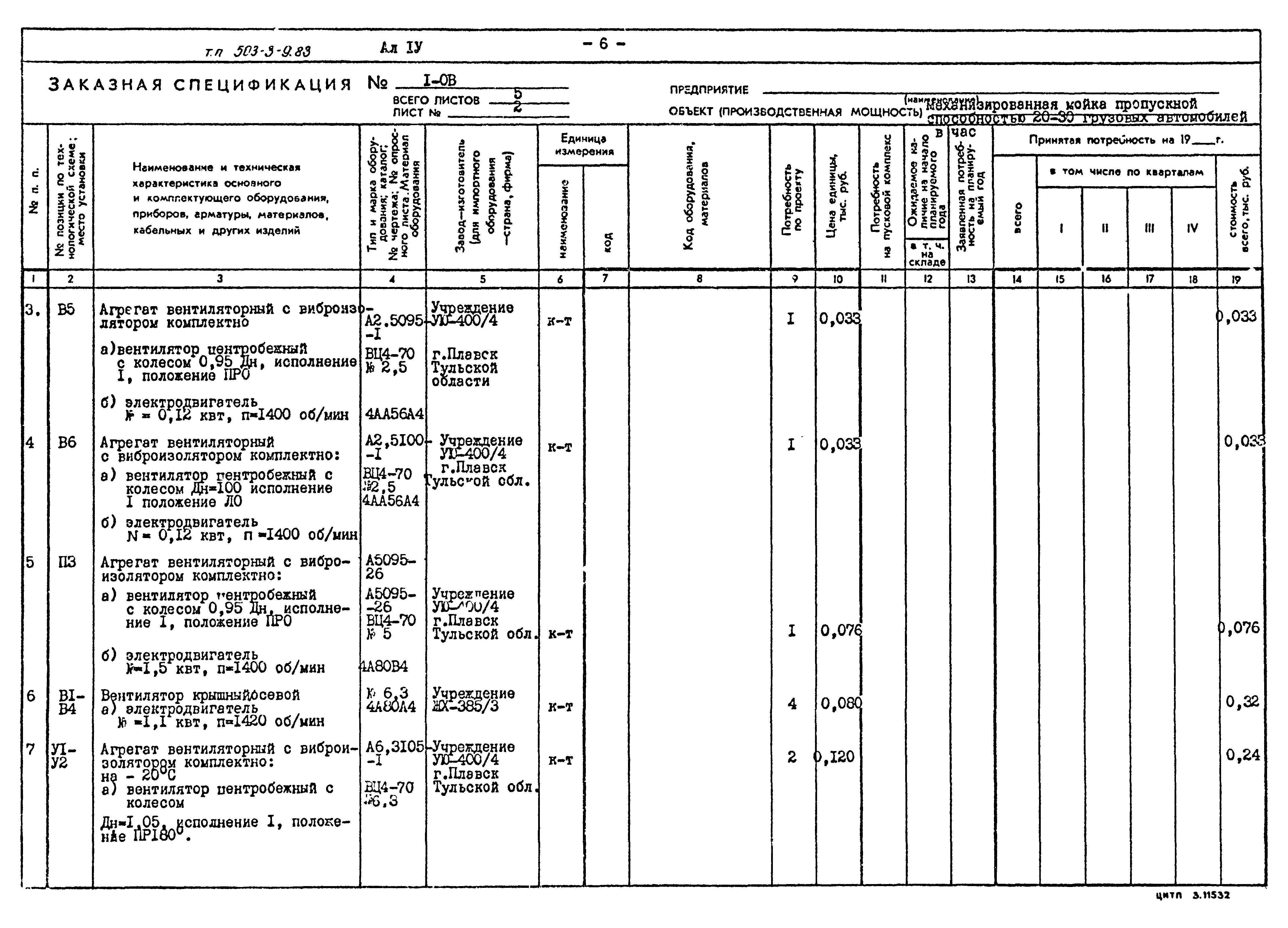 Типовой проект 503-3-9.83