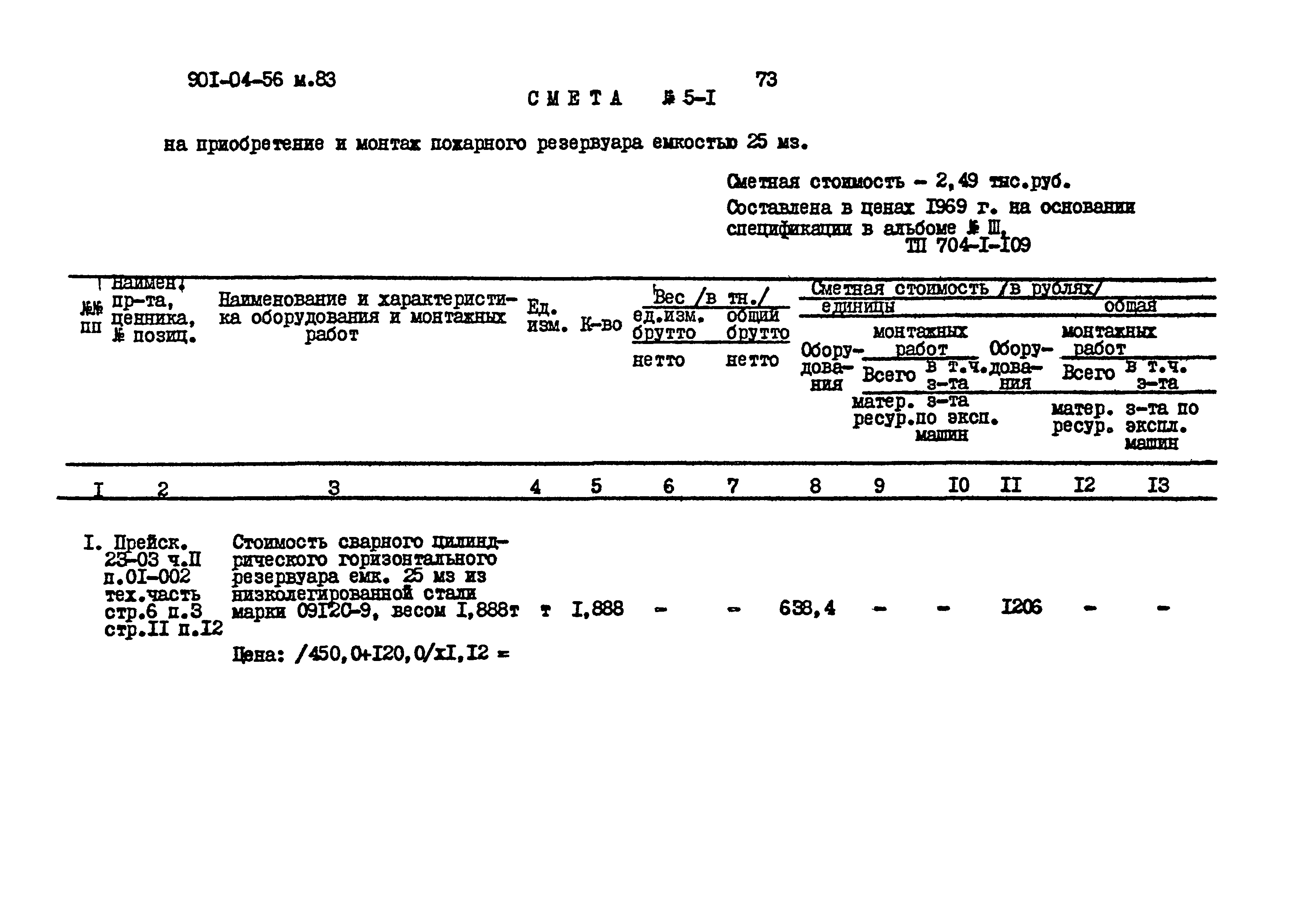 Типовые проектные решения 901-04-56м.83