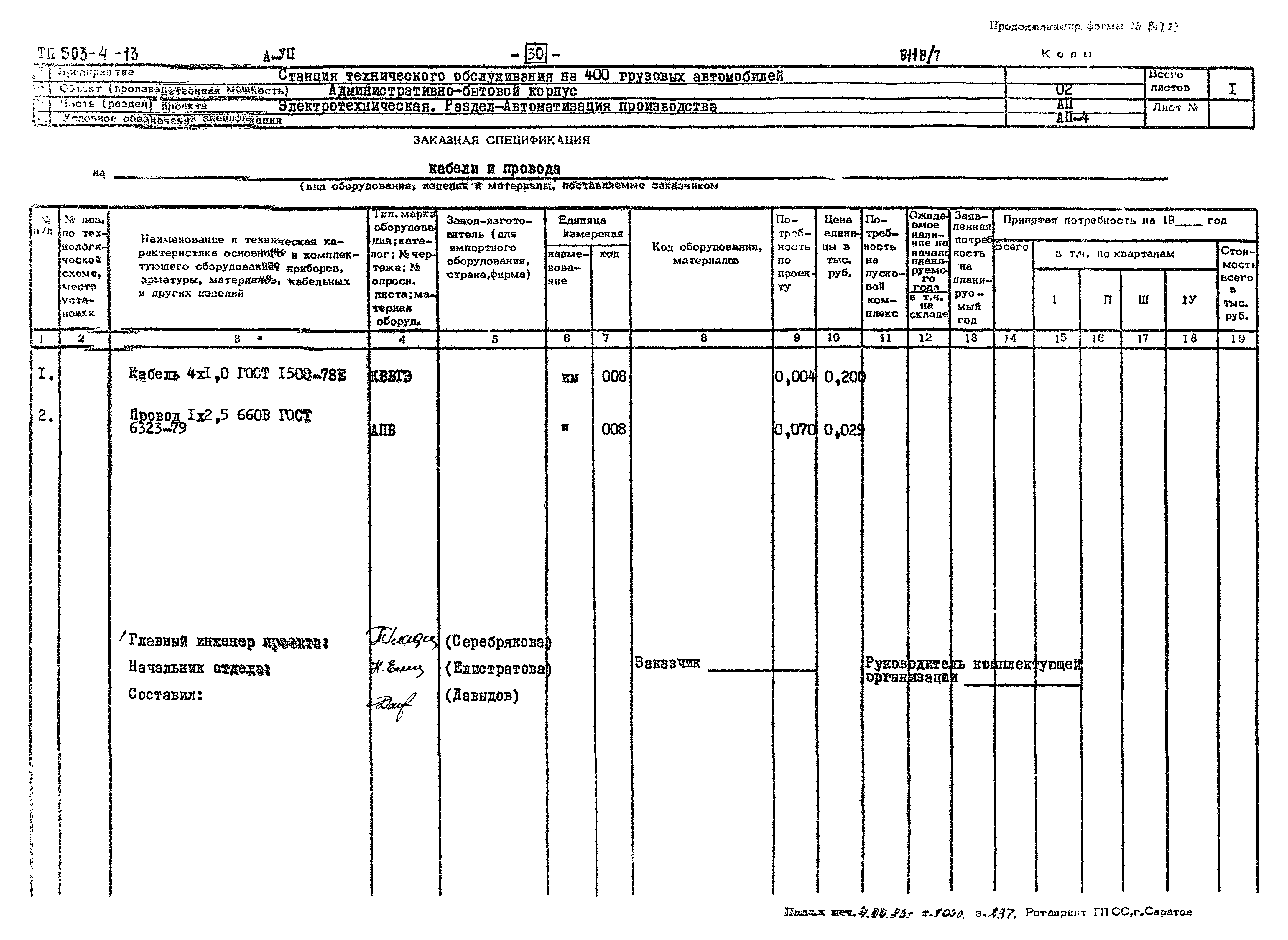 Типовой проект 503-4-13