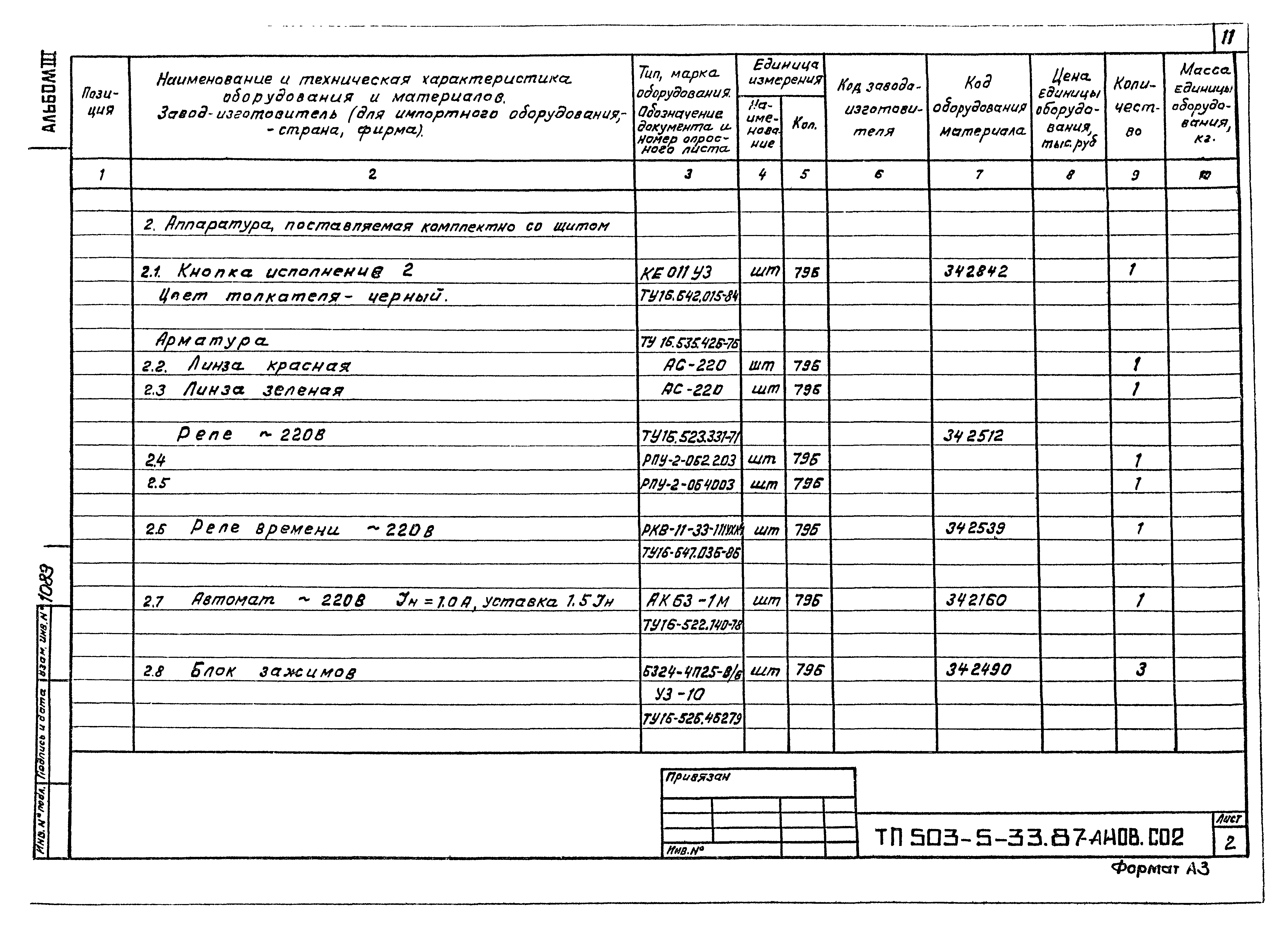 Типовой проект 503-5-33.87