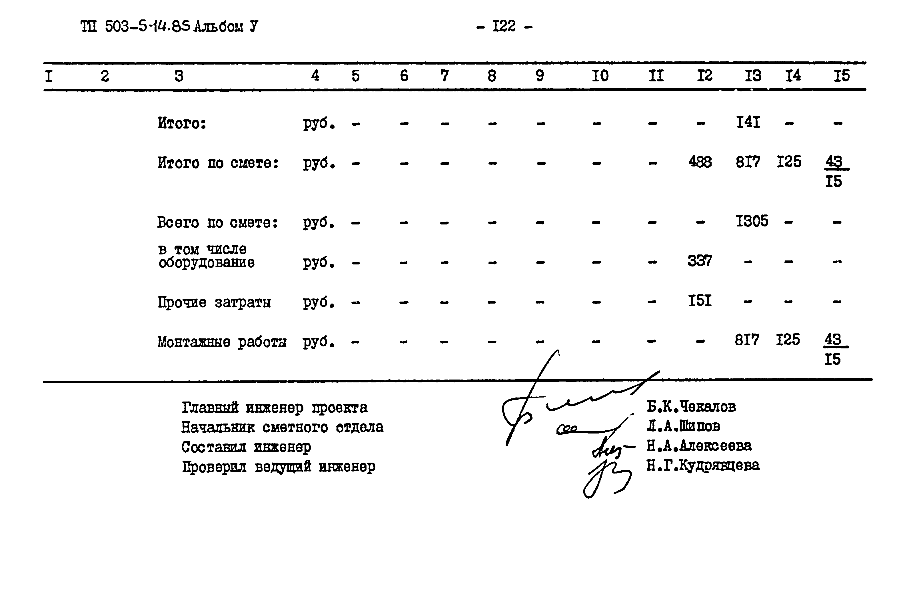 Типовой проект 503-5-14.85