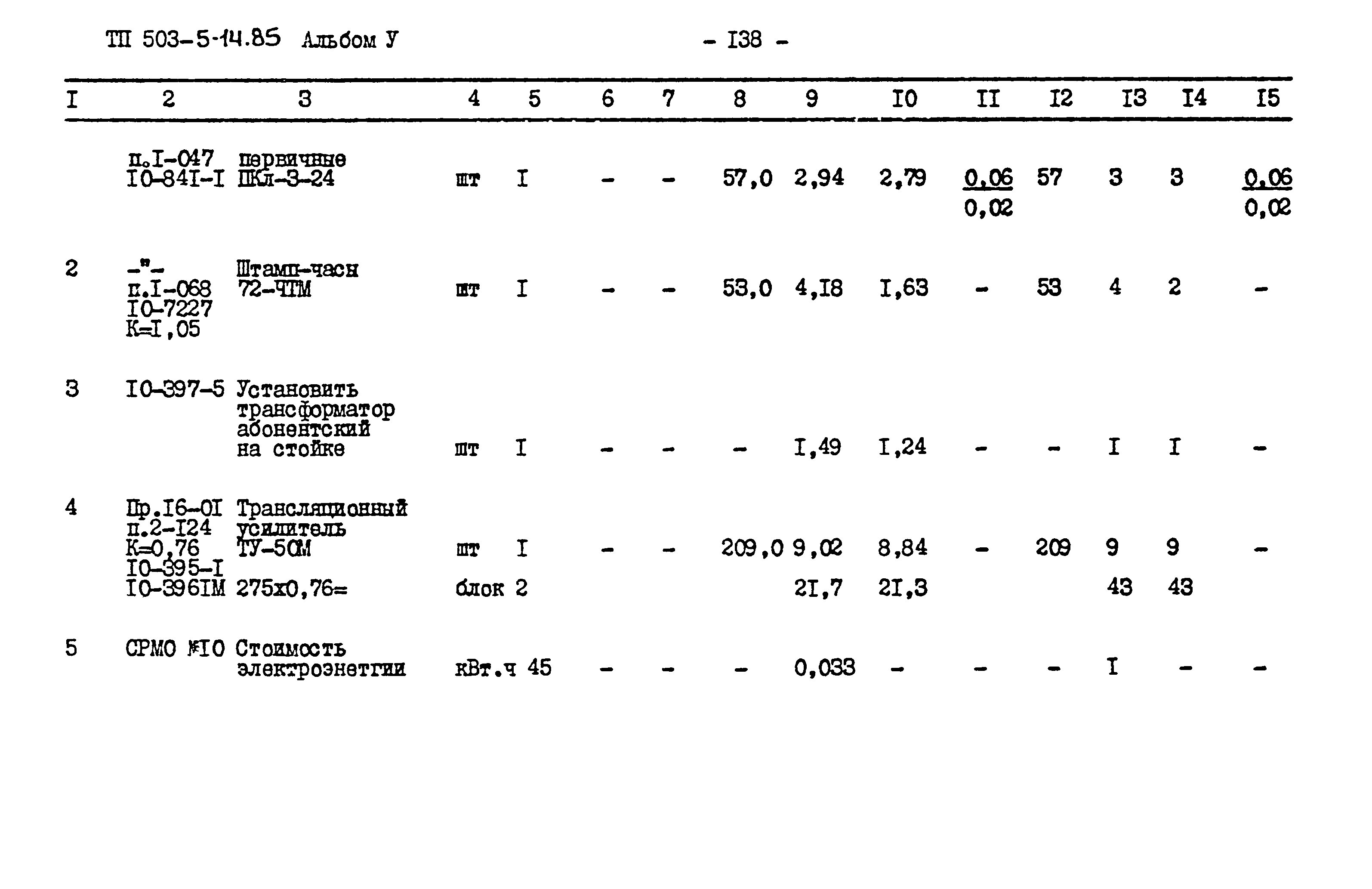 Типовой проект 503-5-14.85