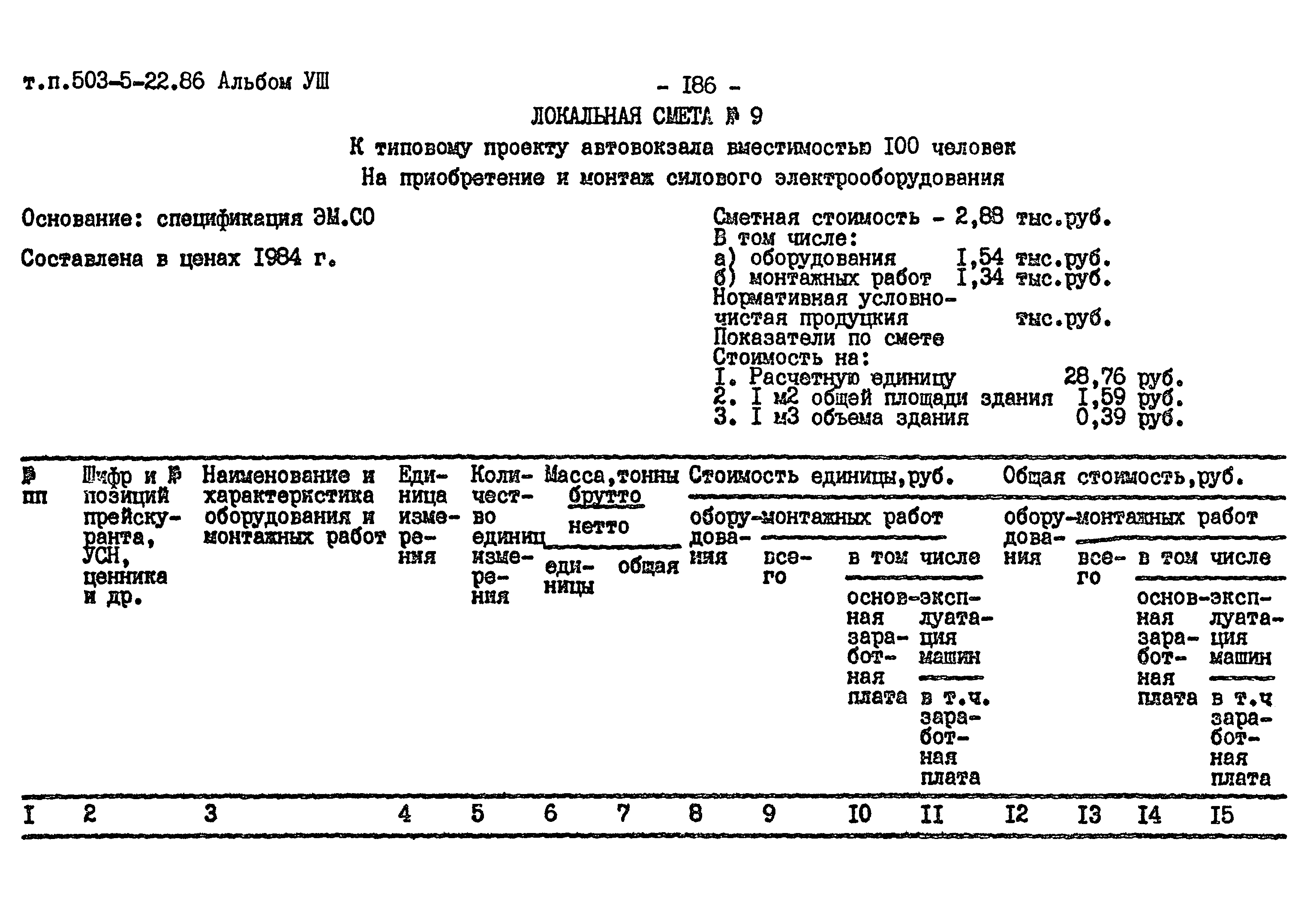 Типовой проект 503-5-22.86