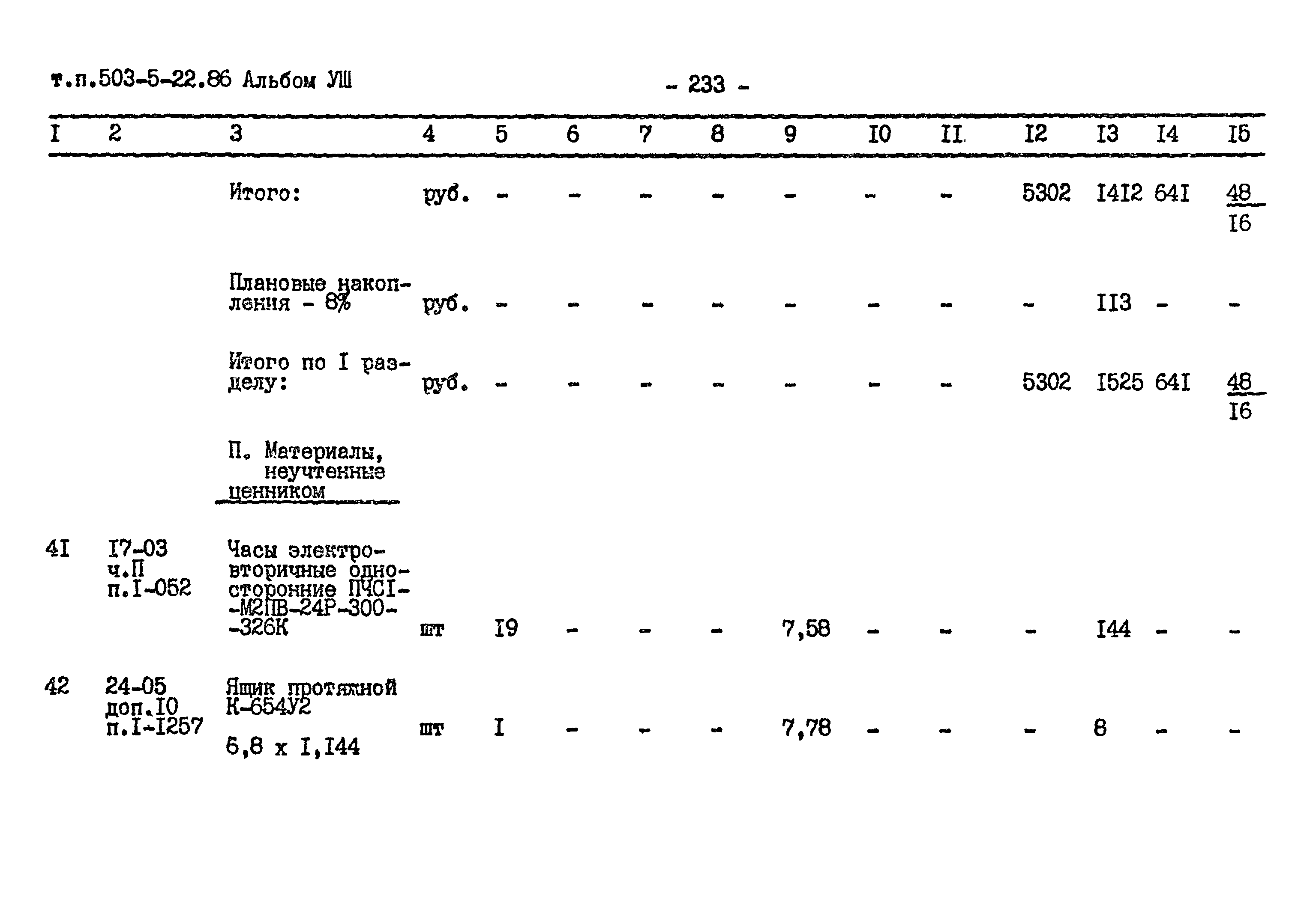 Типовой проект 503-5-22.86