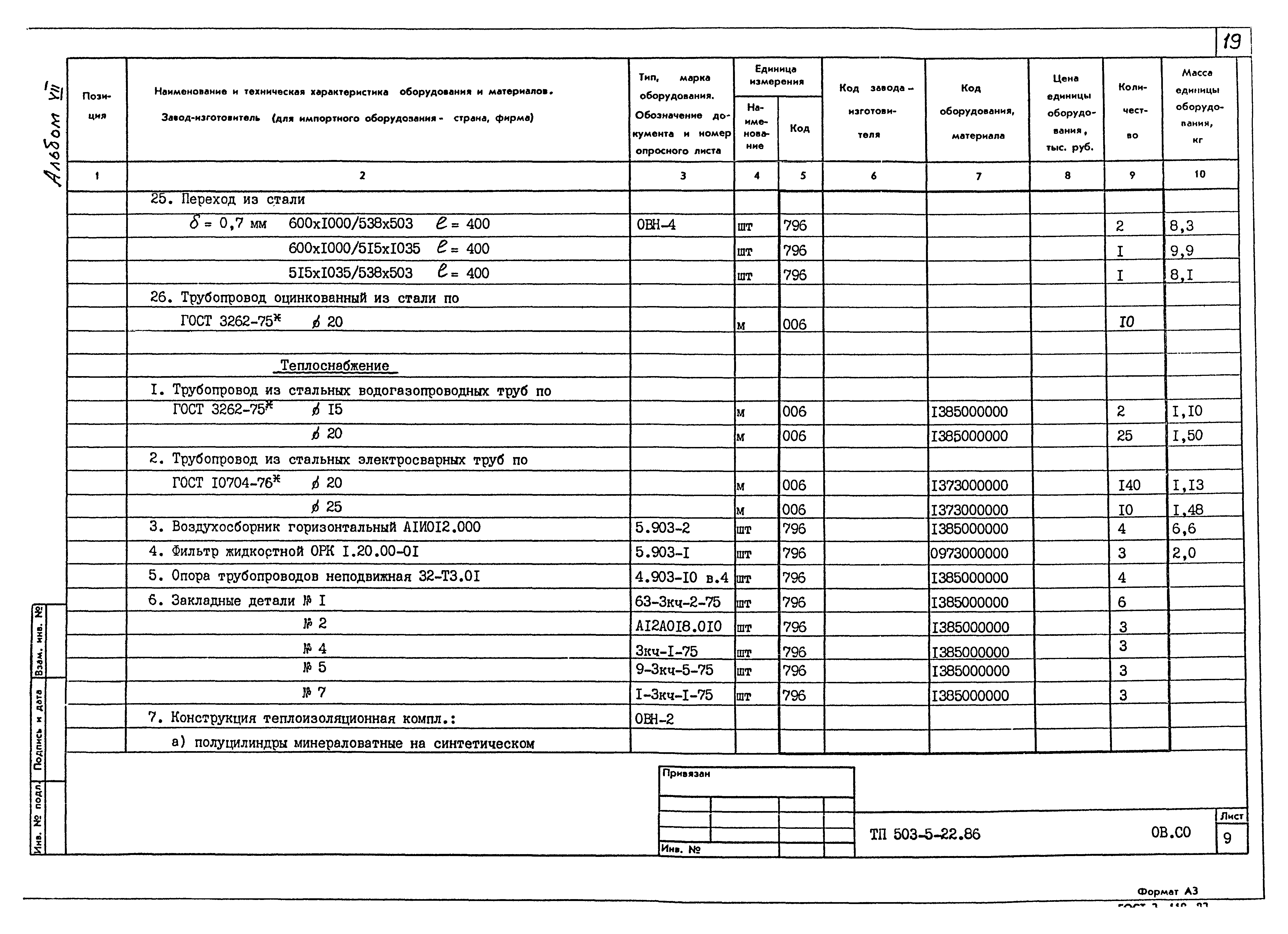 Типовой проект 503-5-22.86