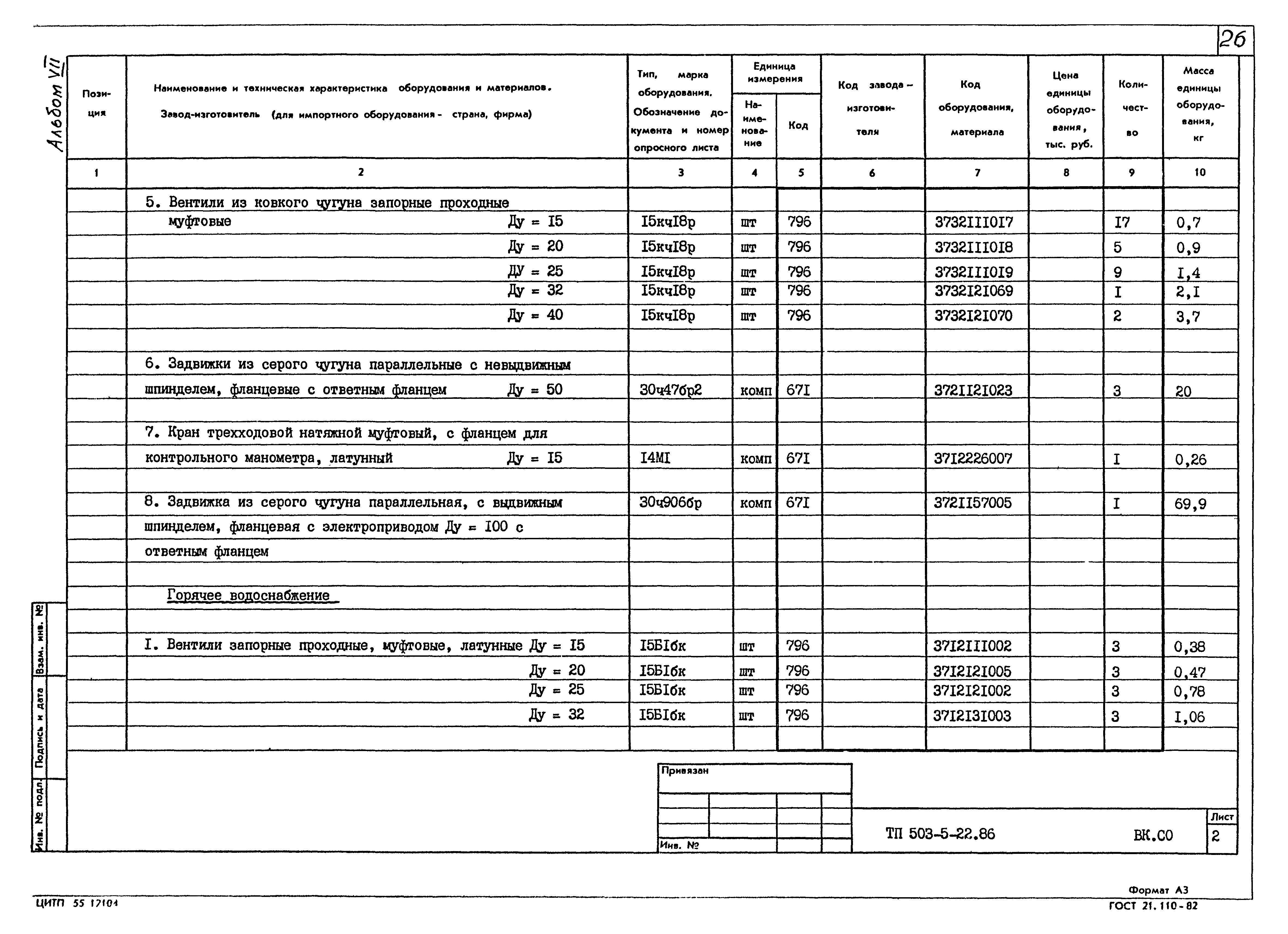 Типовой проект 503-5-22.86