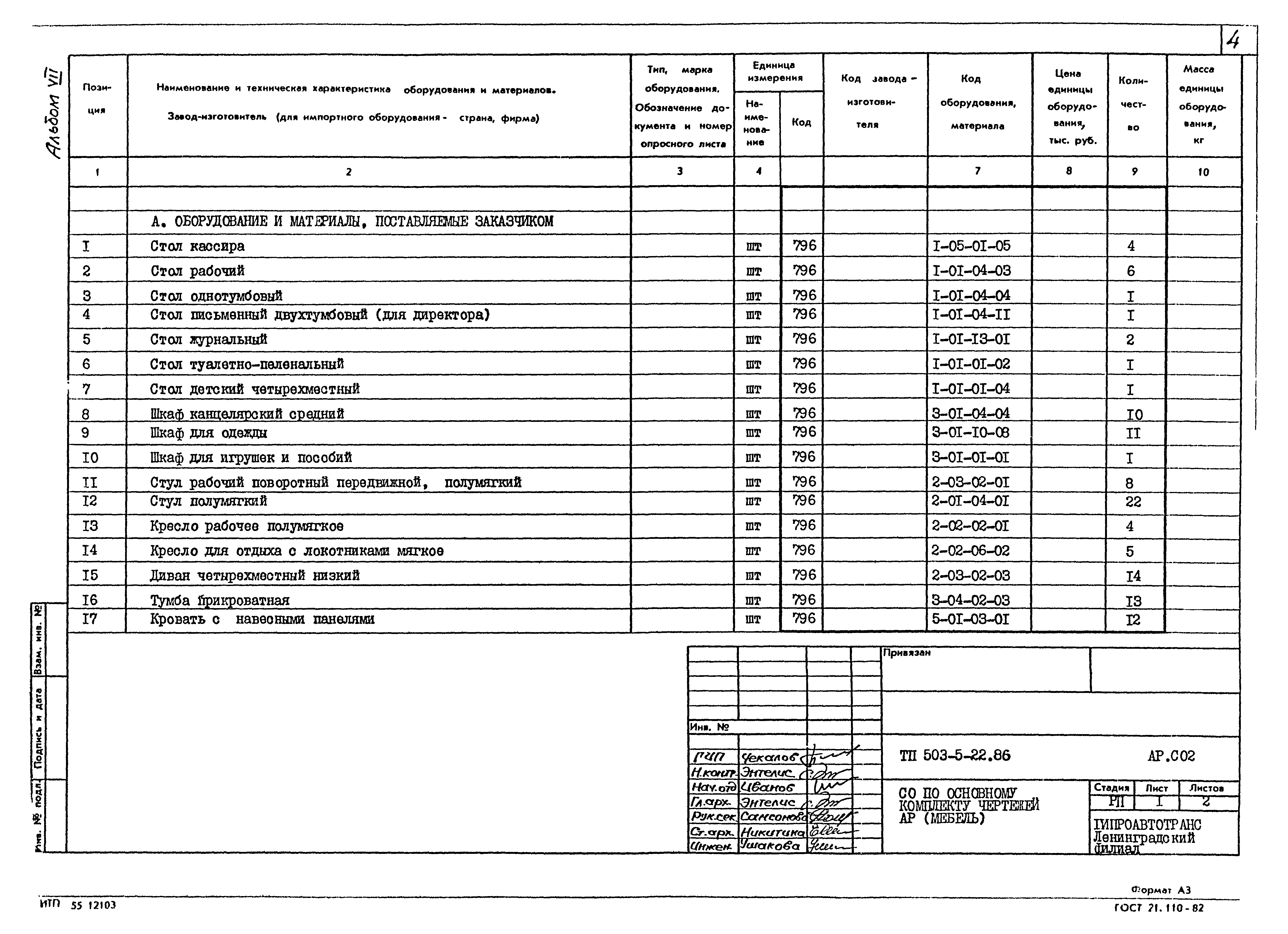 Типовой проект 503-5-22.86