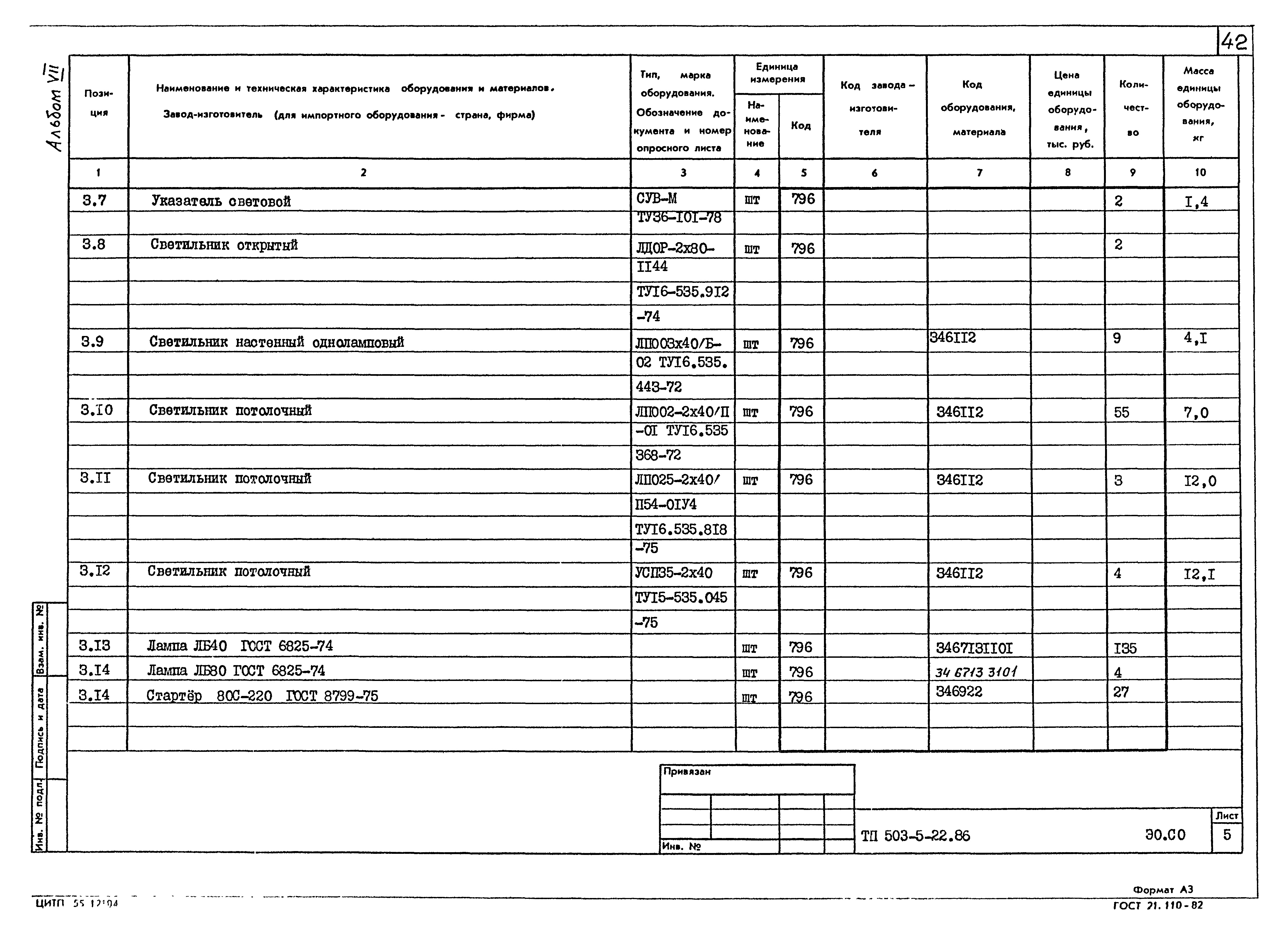 Типовой проект 503-5-22.86