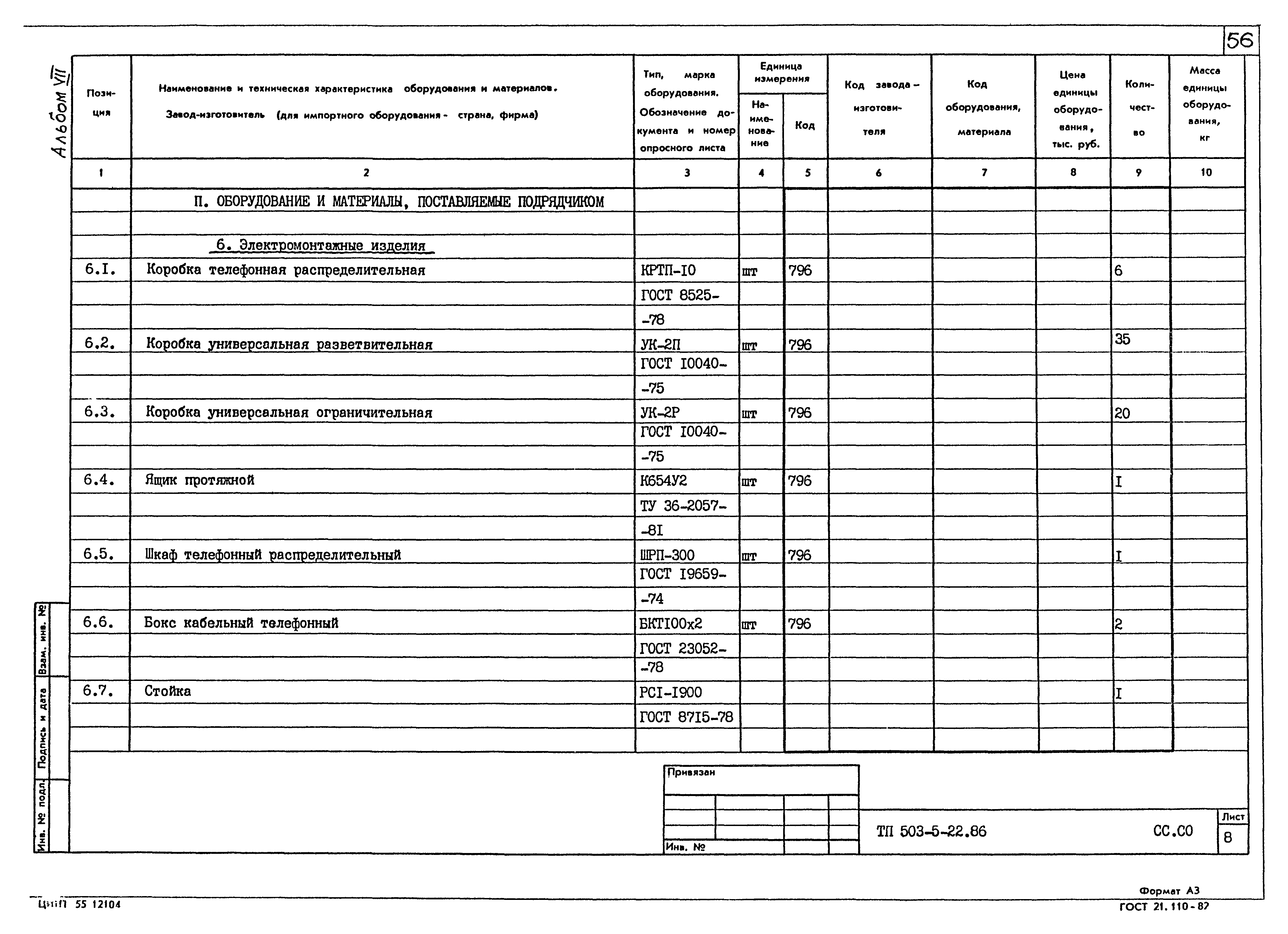 Типовой проект 503-5-22.86