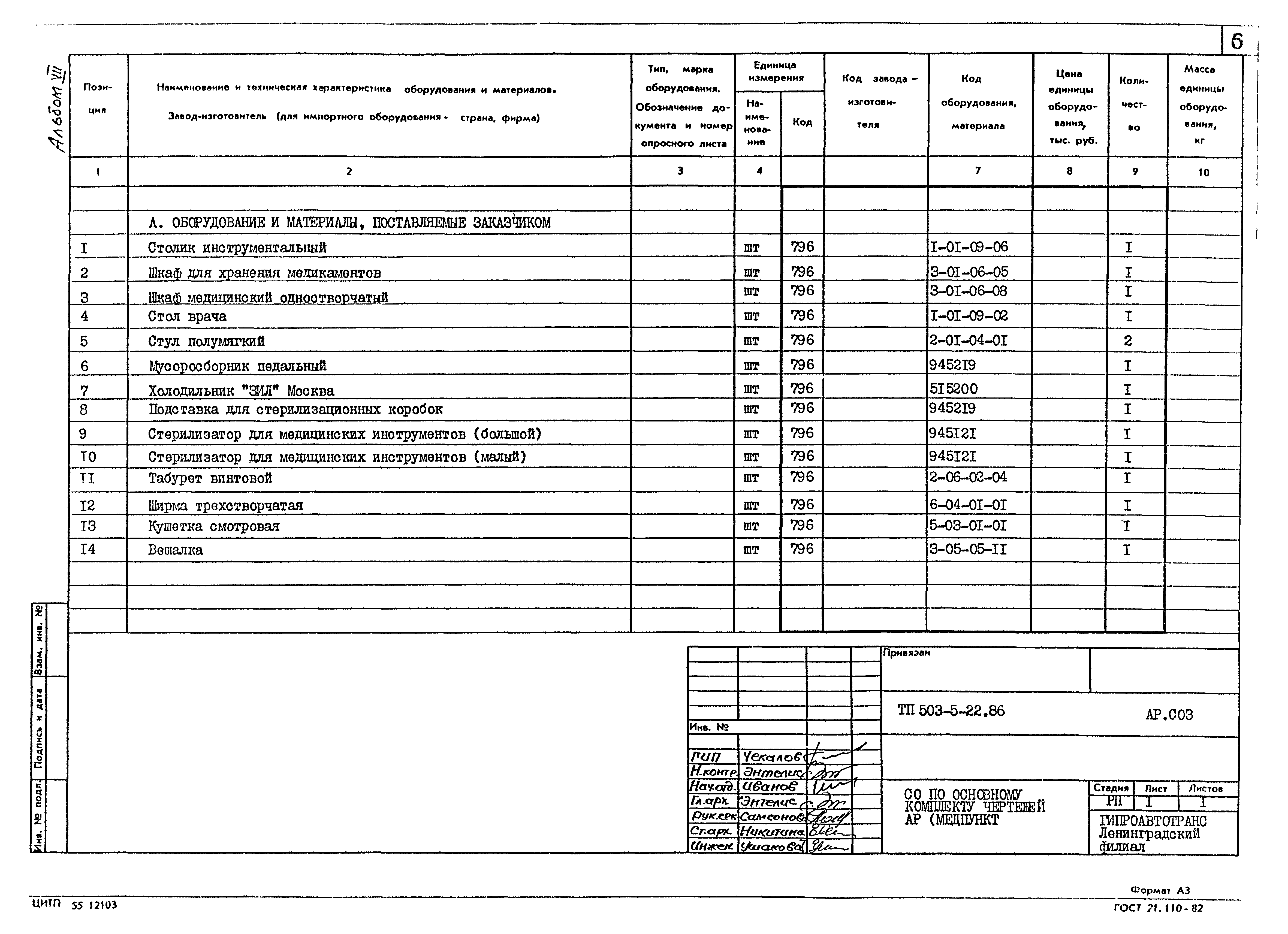 Типовой проект 503-5-22.86