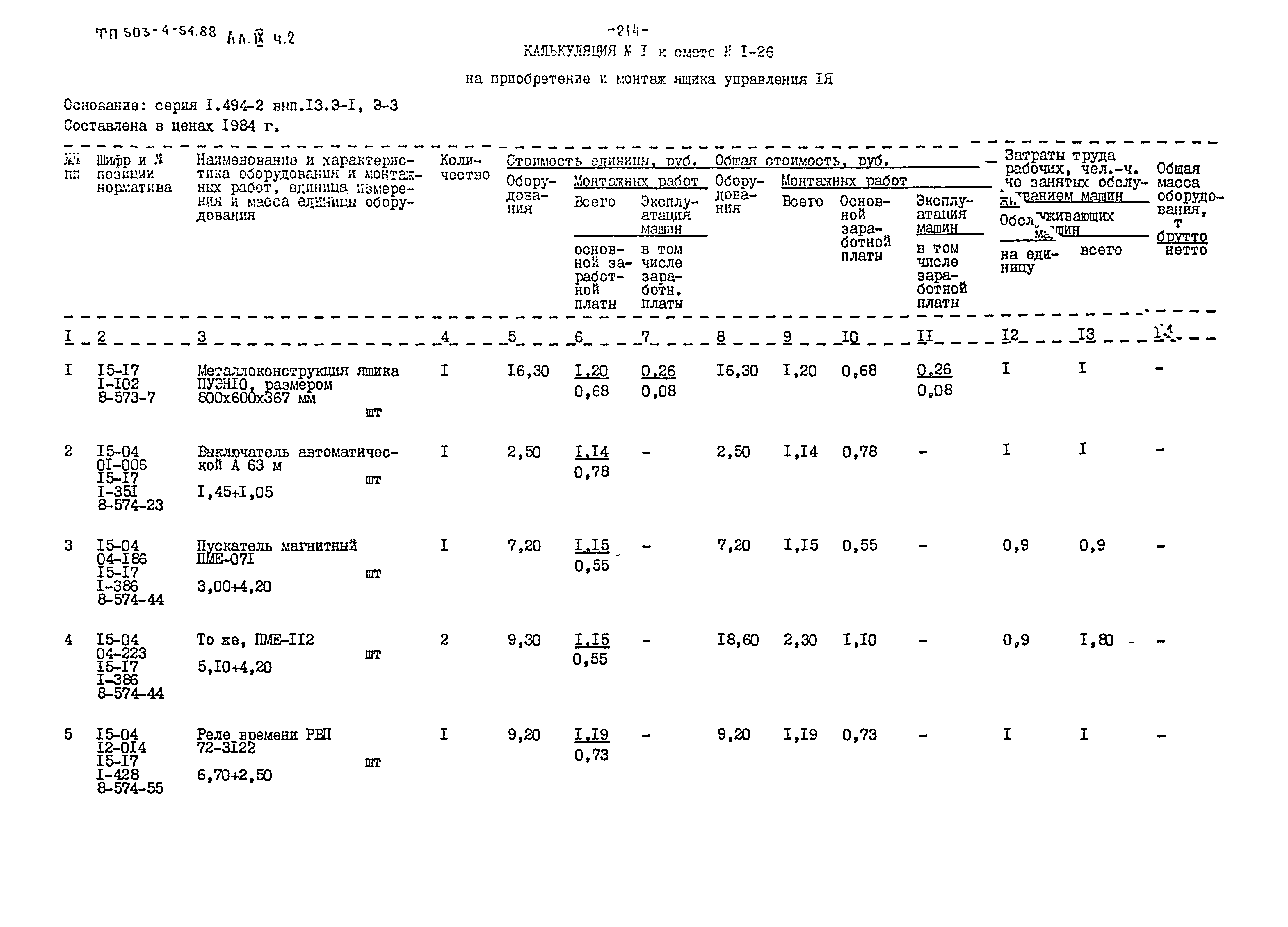 Типовой проект 503-4-54.88