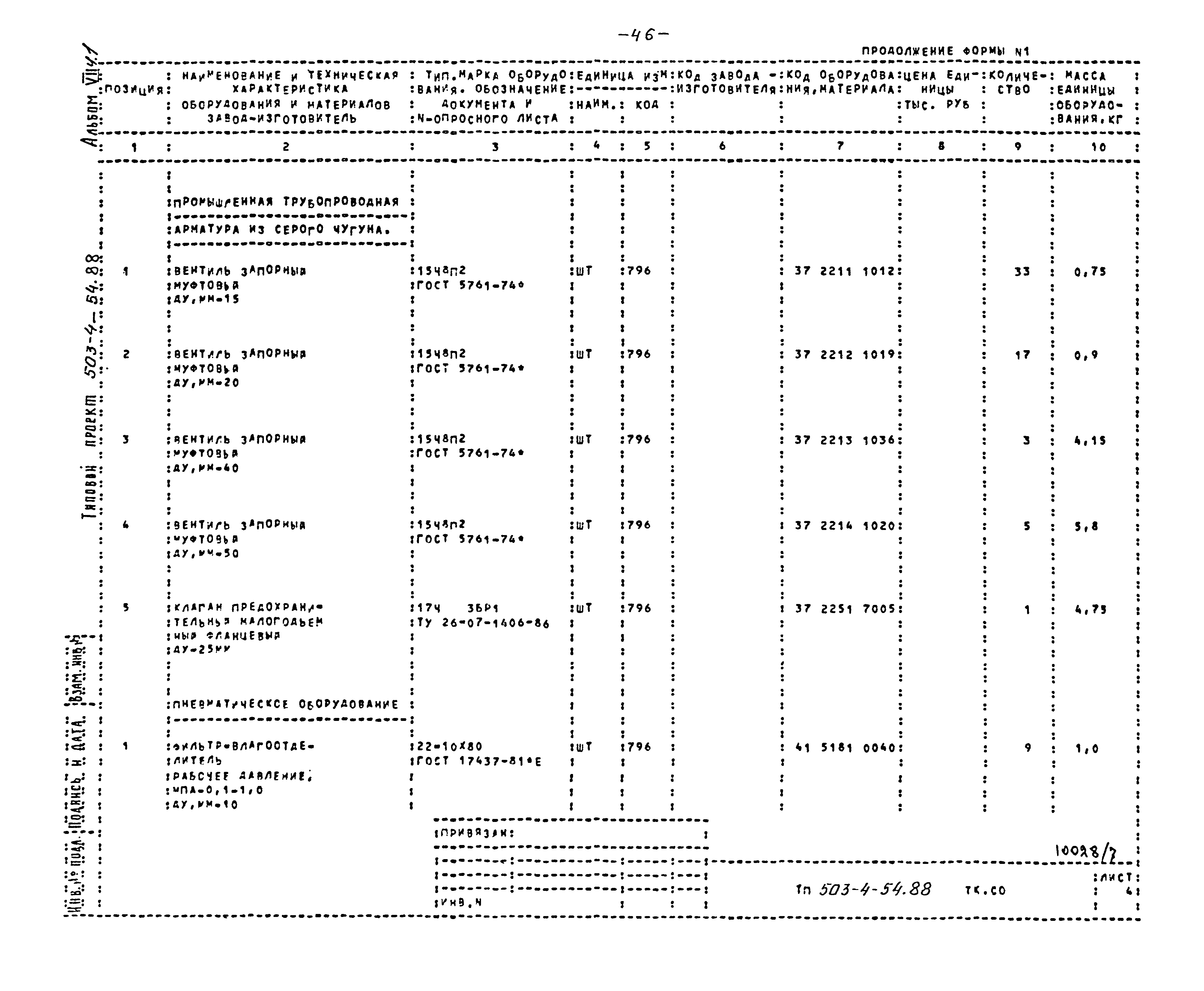 Типовой проект 503-4-54.88