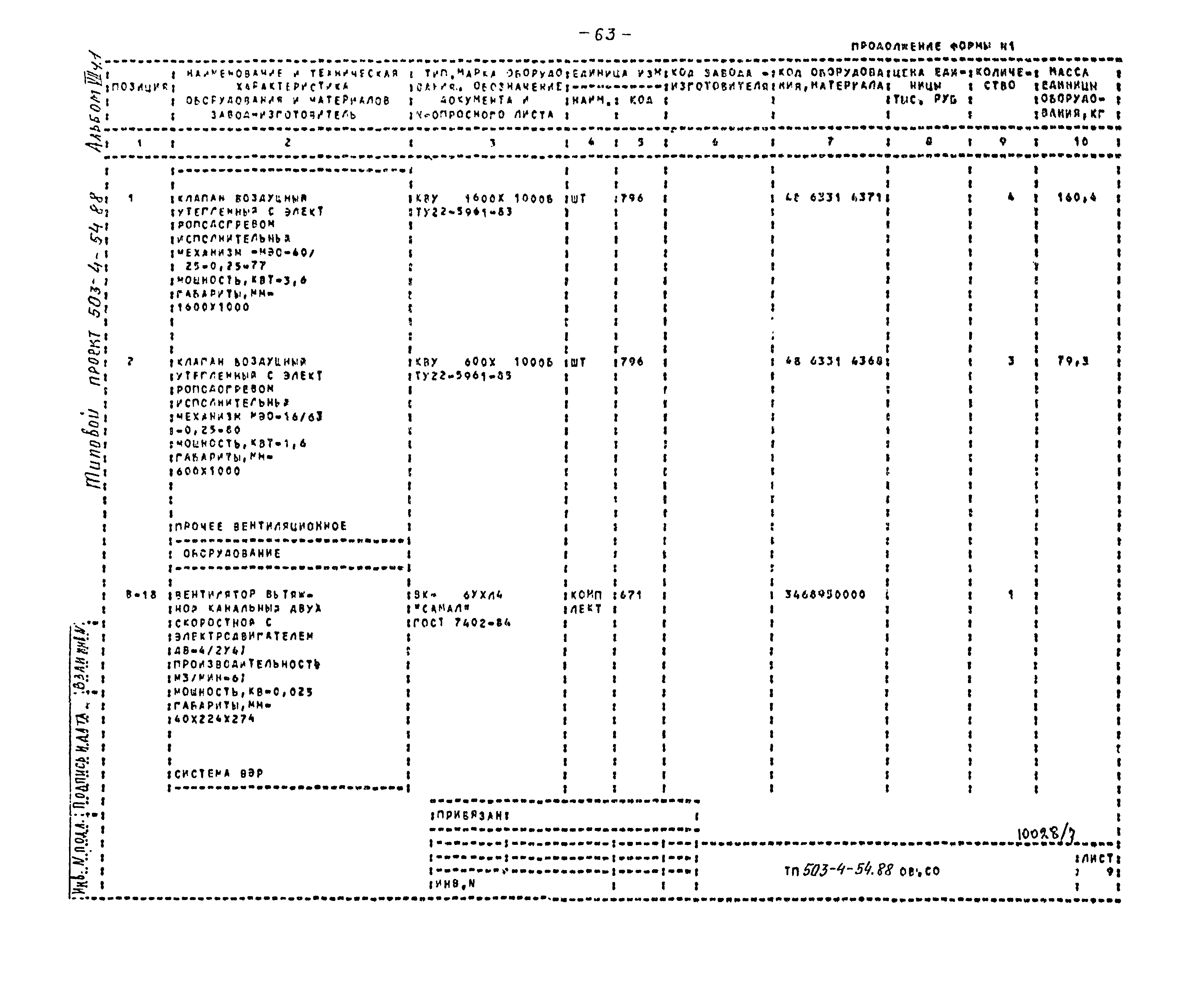 Типовой проект 503-4-54.88