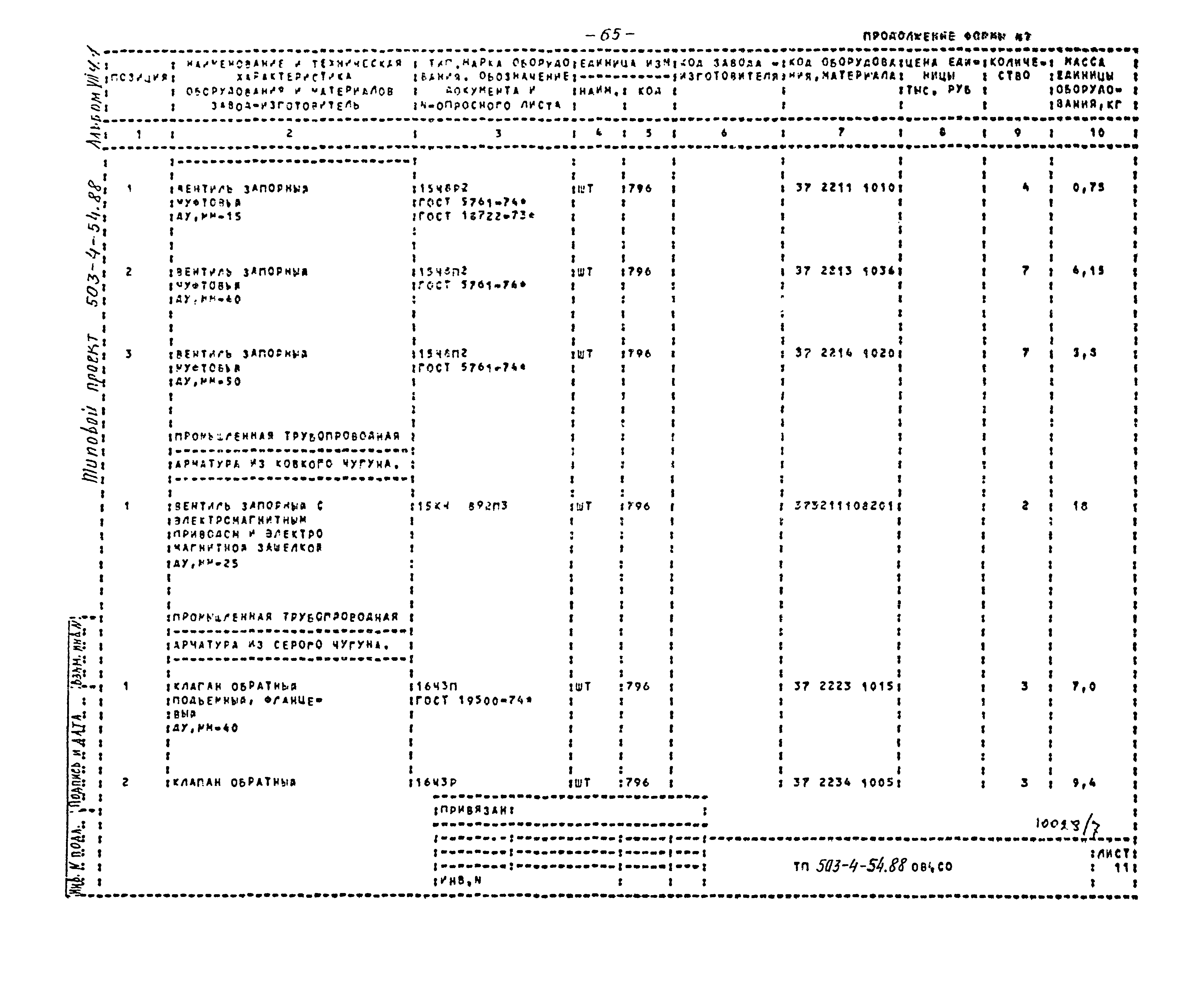 Типовой проект 503-4-54.88