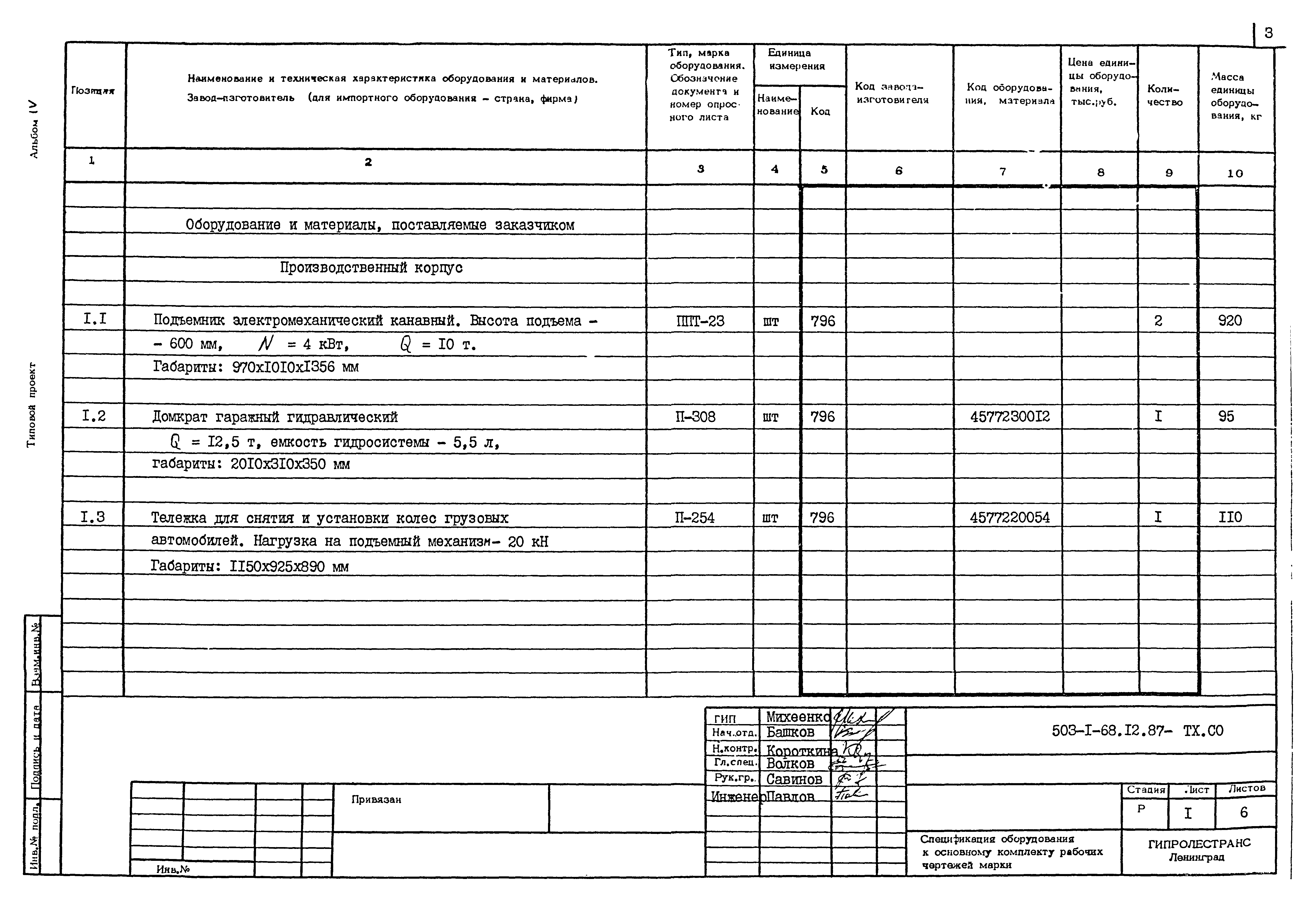 Типовой проект 503-1-68.12.87