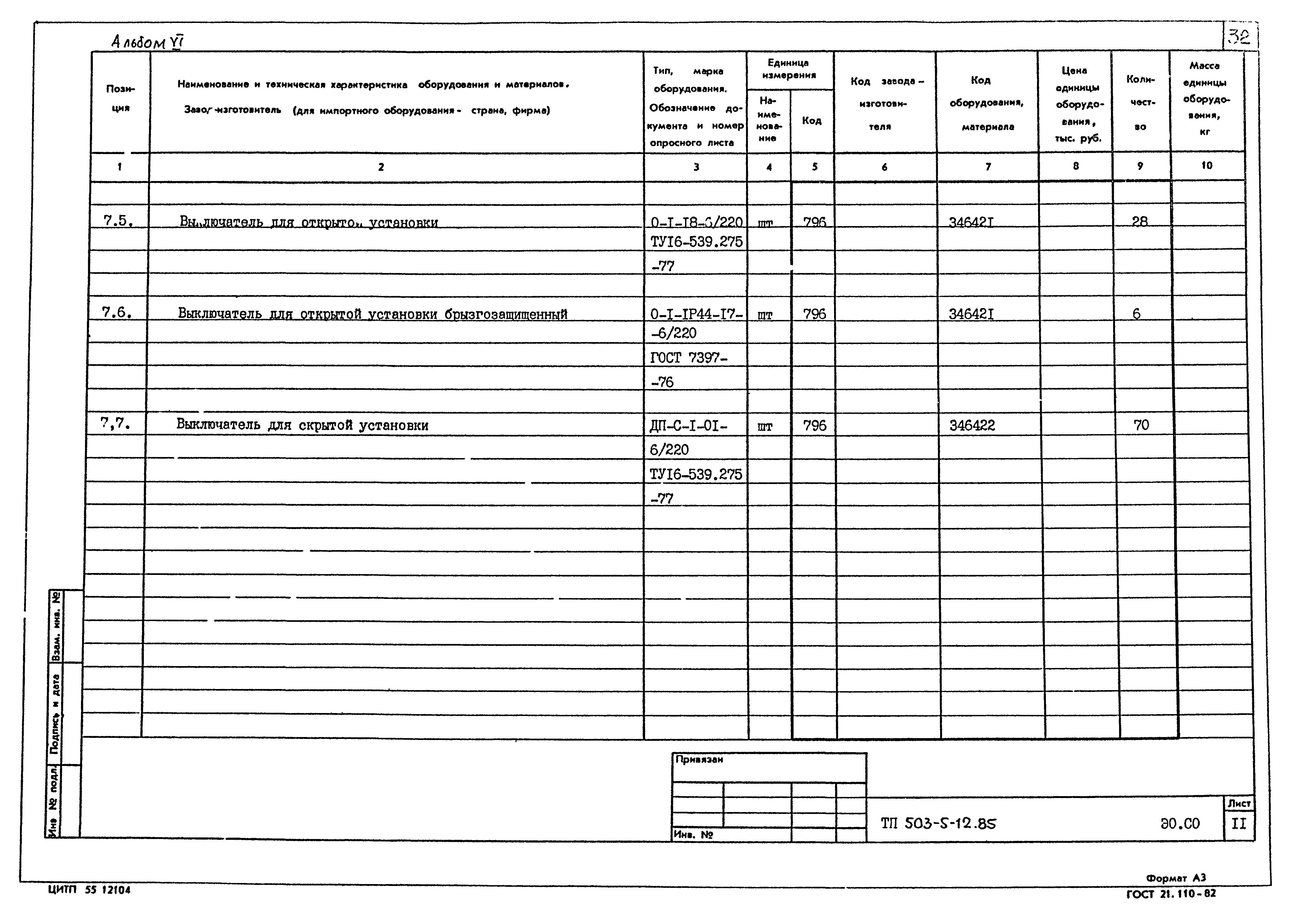 Типовой проект 503-5-12.85