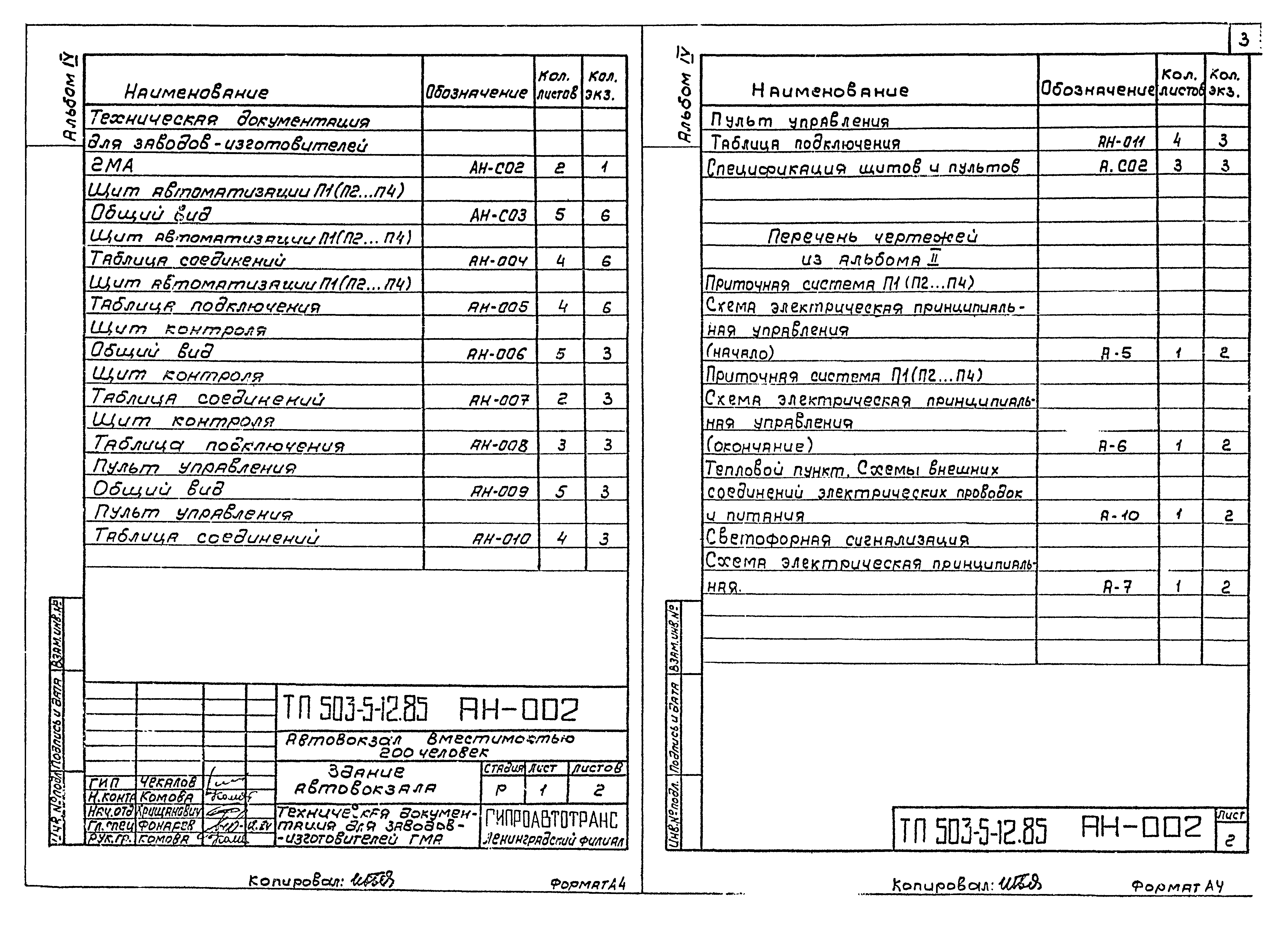 Типовой проект 503-5-12.85