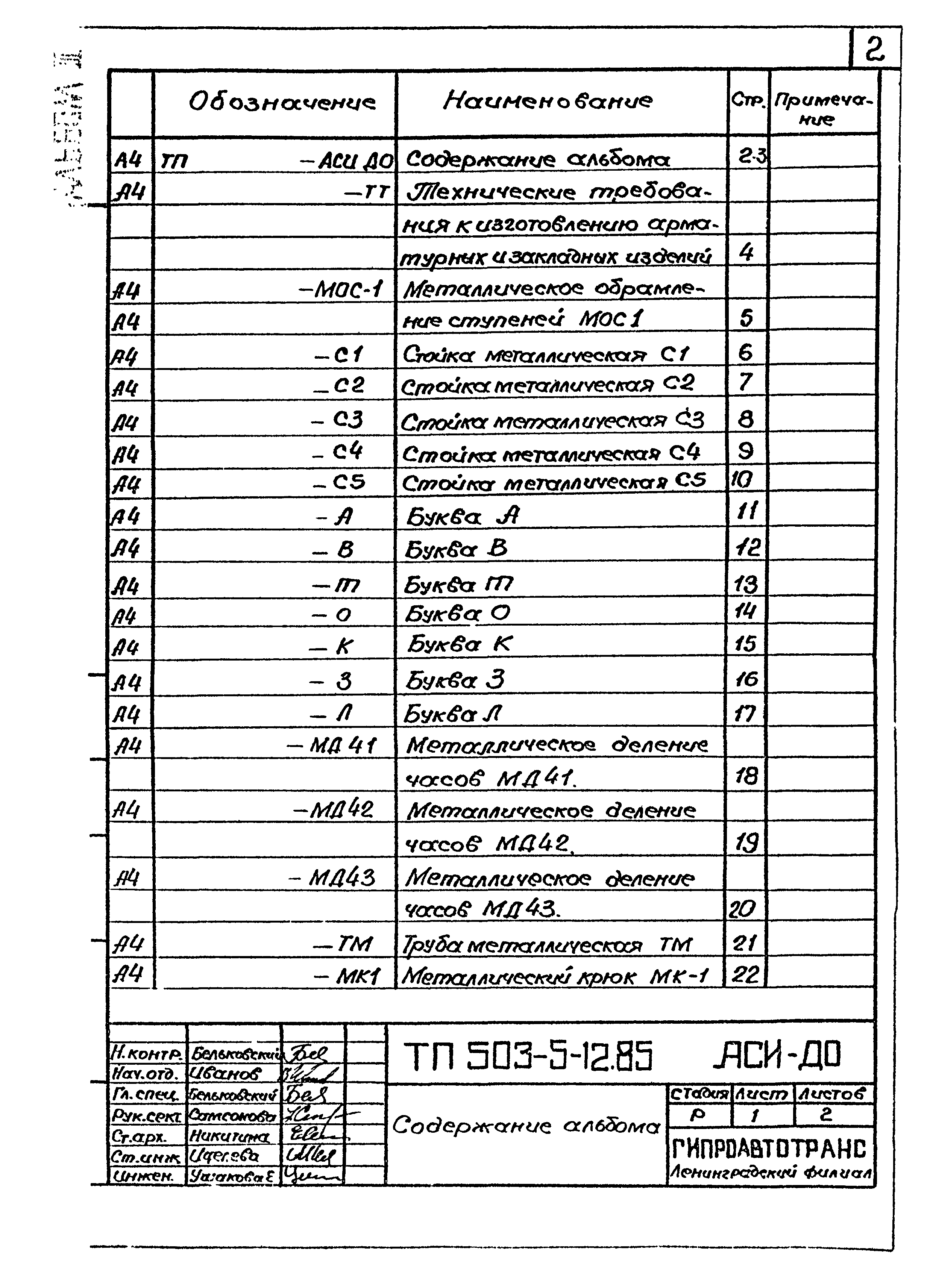 Типовой проект 503-5-12.85