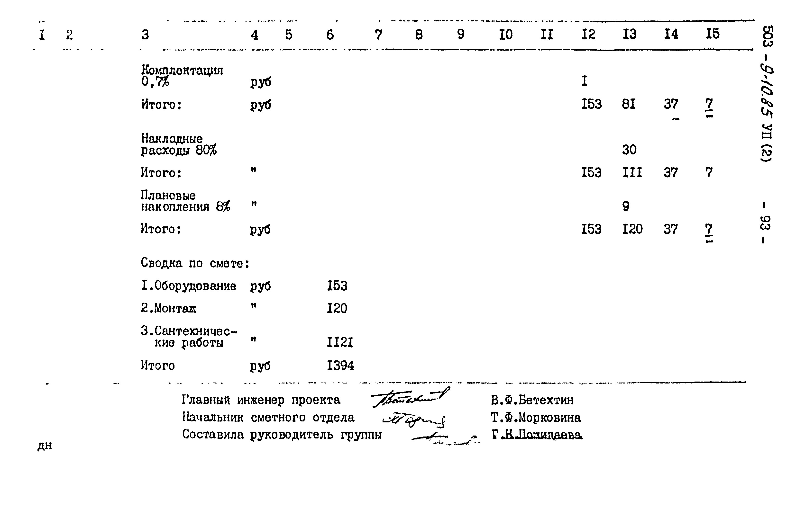 Типовой проект 503-9-10.85