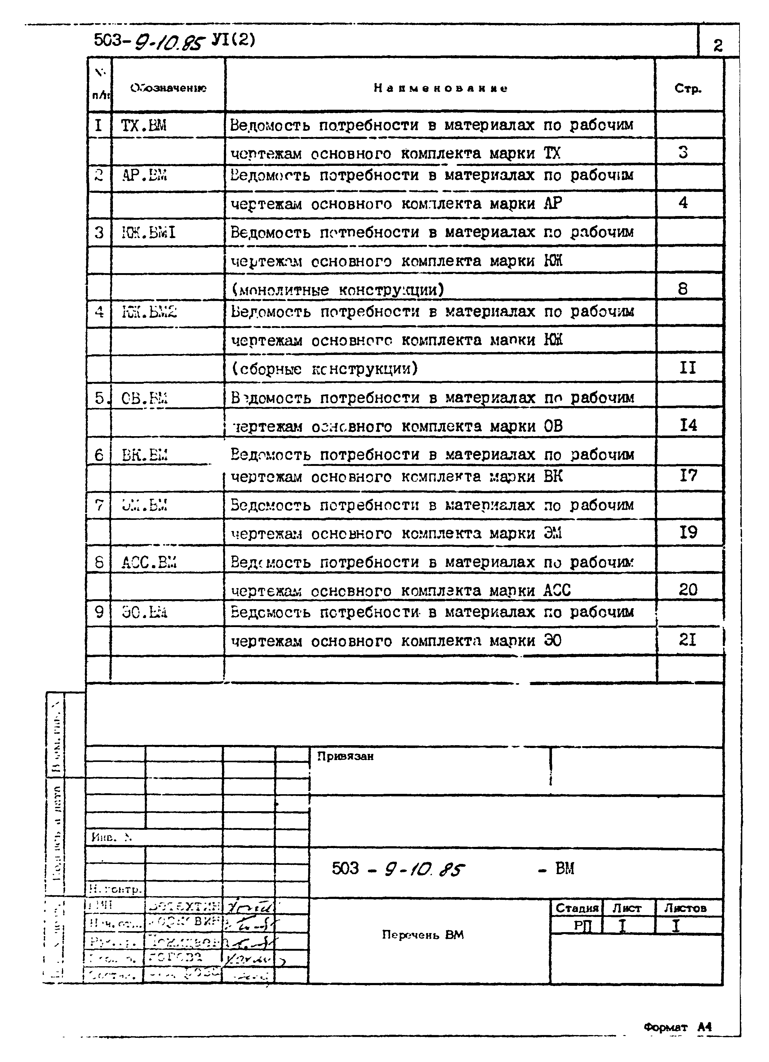 Типовой проект 503-9-10.85