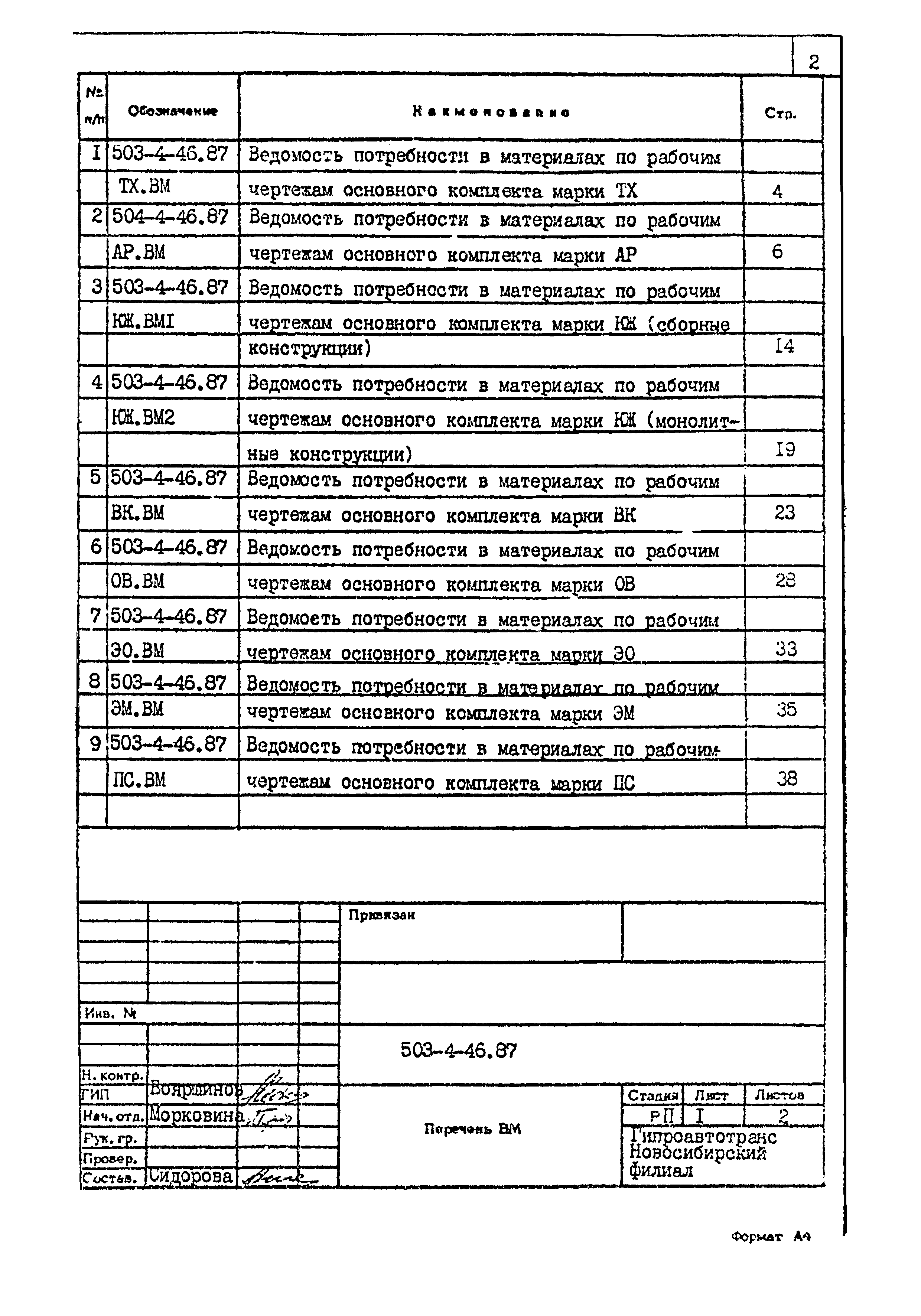 Типовой проект 503-4-46.87