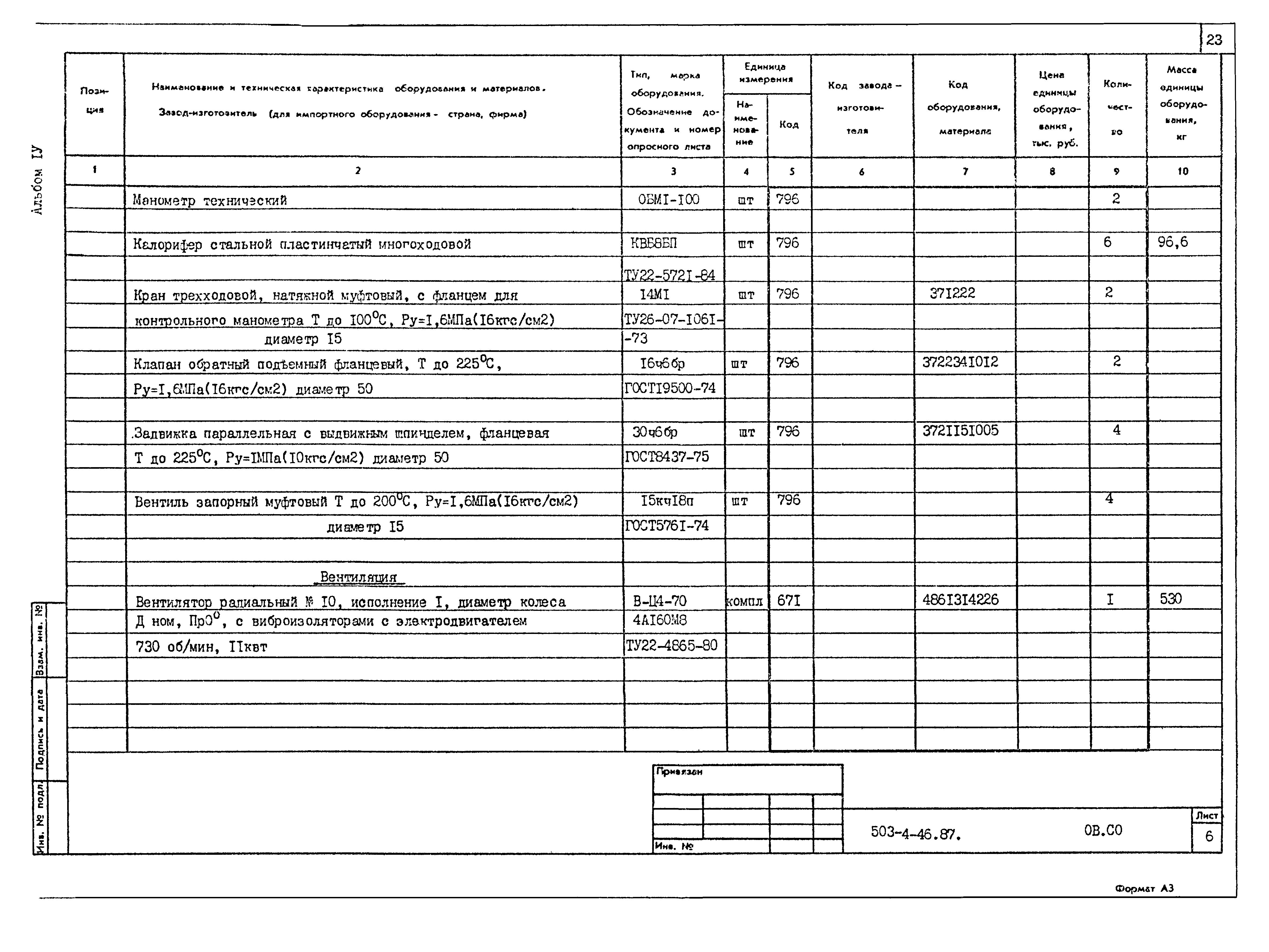 Типовой проект 503-4-46.87