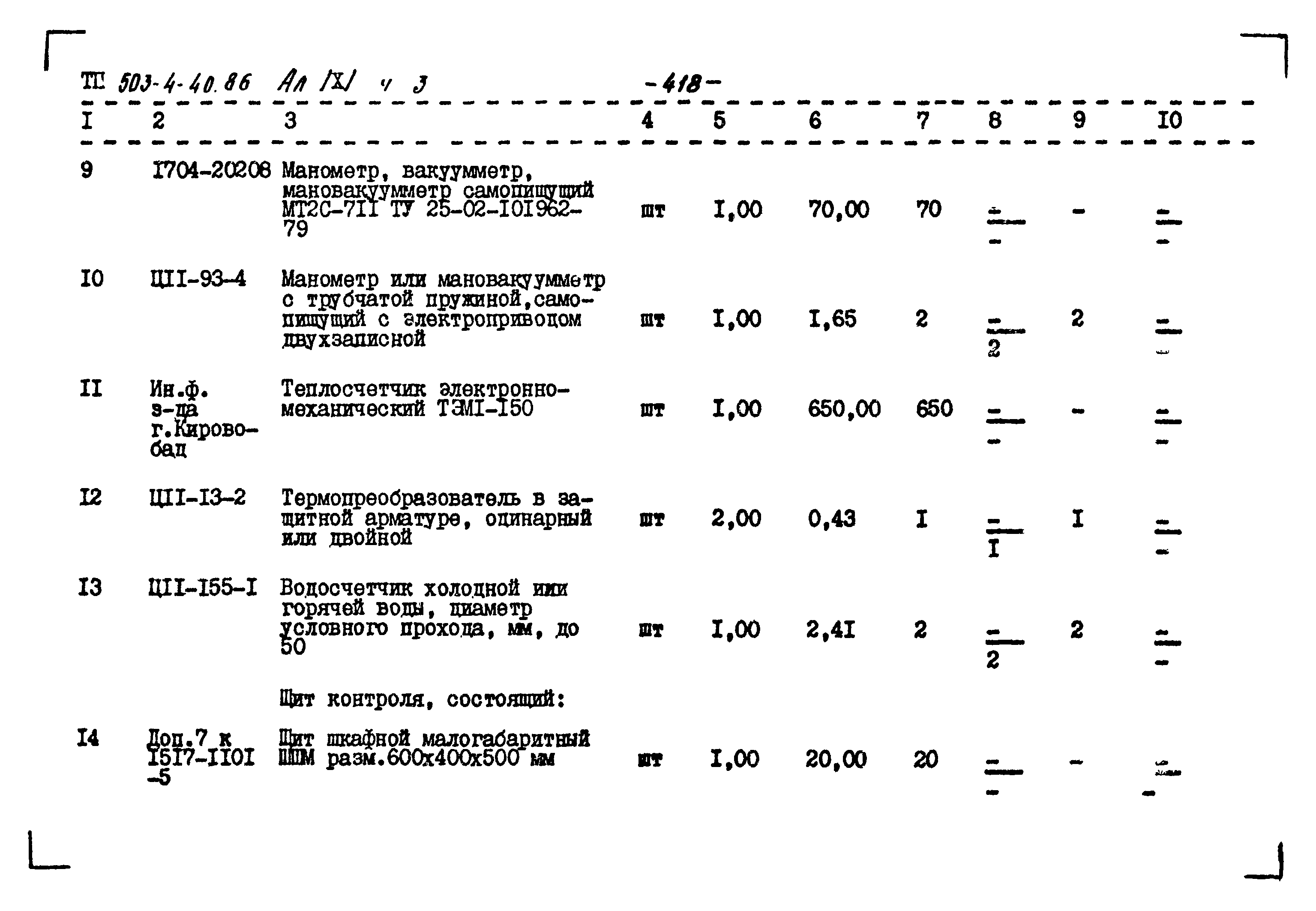 Типовой проект 503-4-40.86