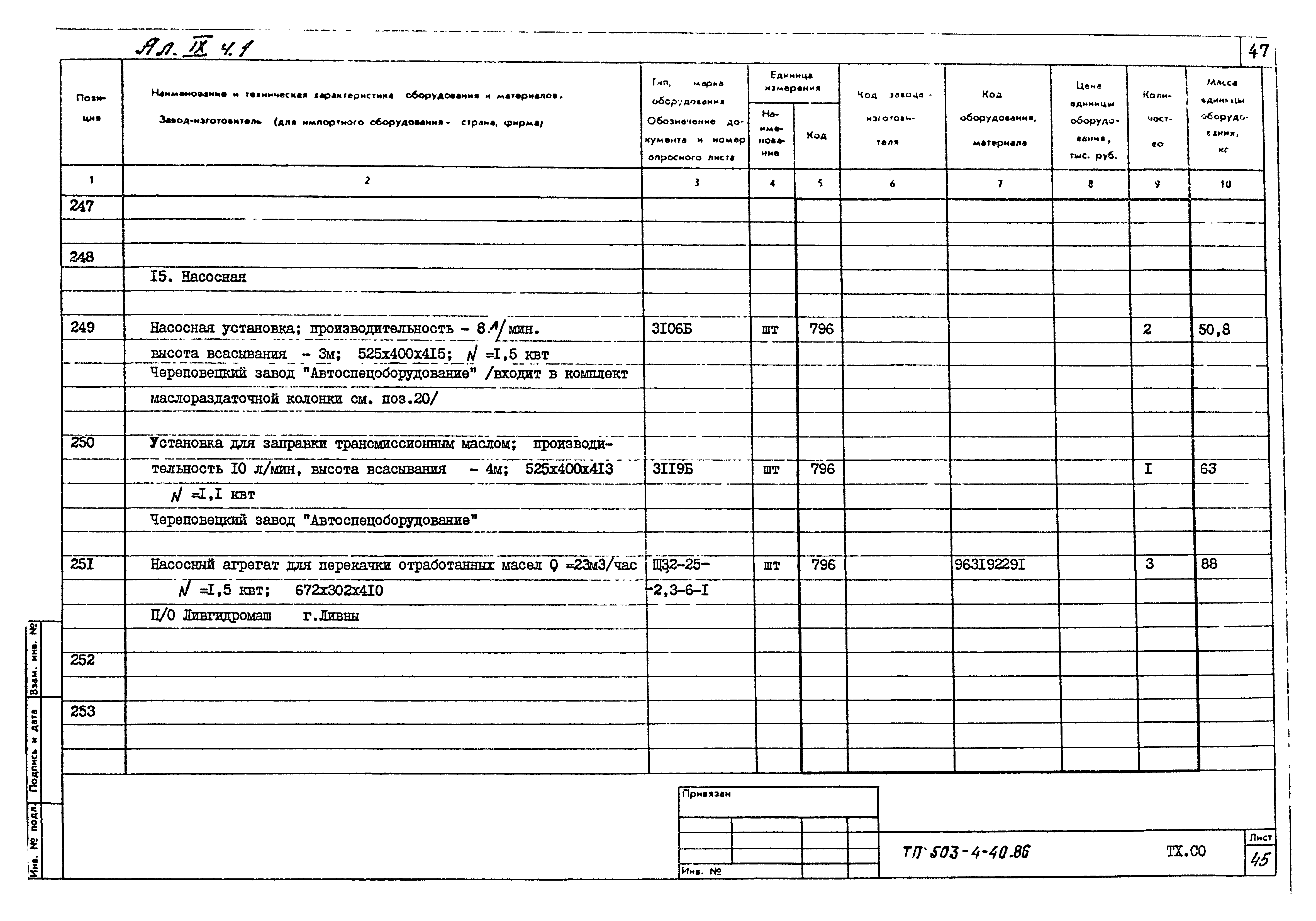 Типовой проект 503-4-40.86