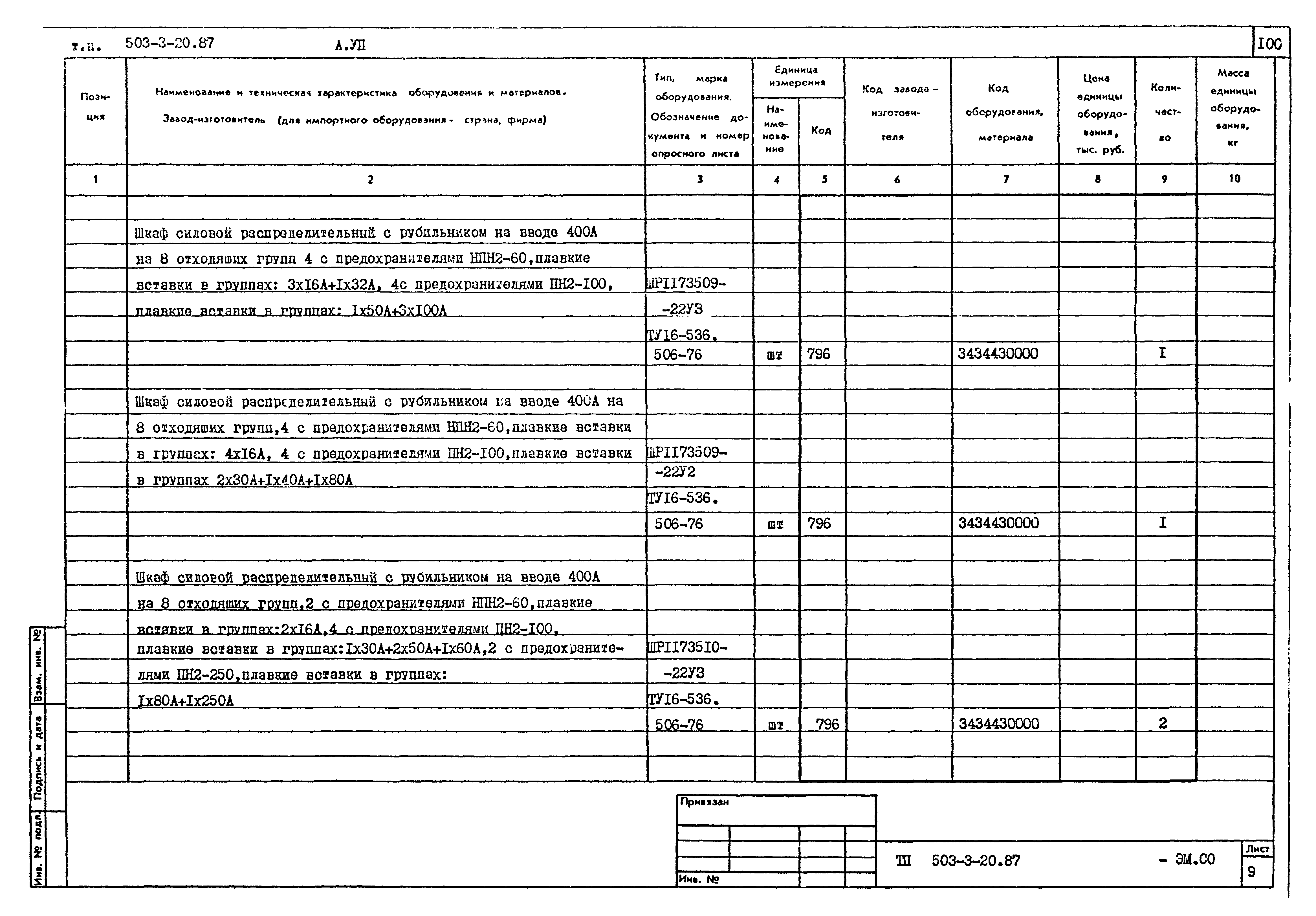 Типовой проект 503-3-20.87