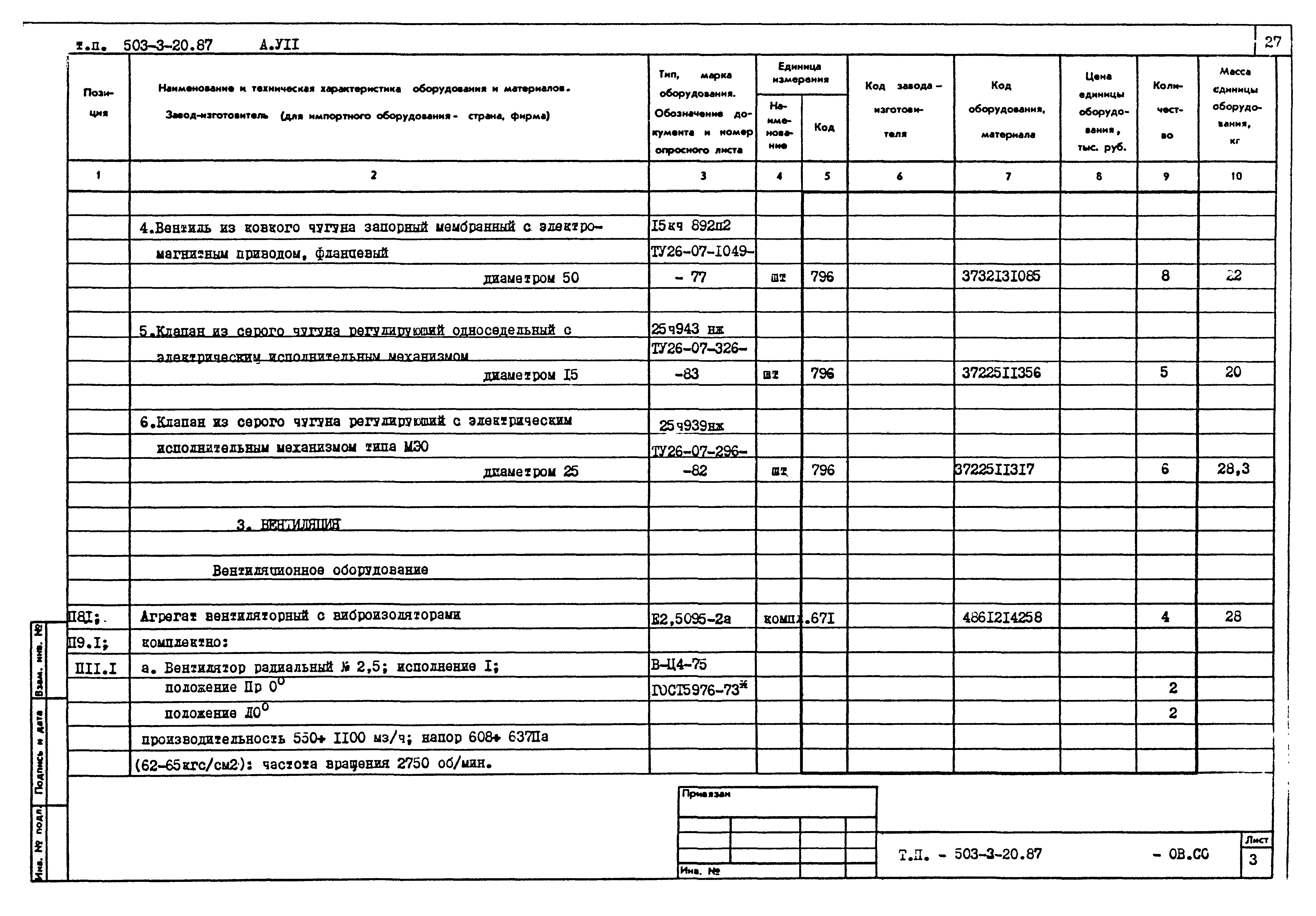 Типовой проект 503-3-20.87