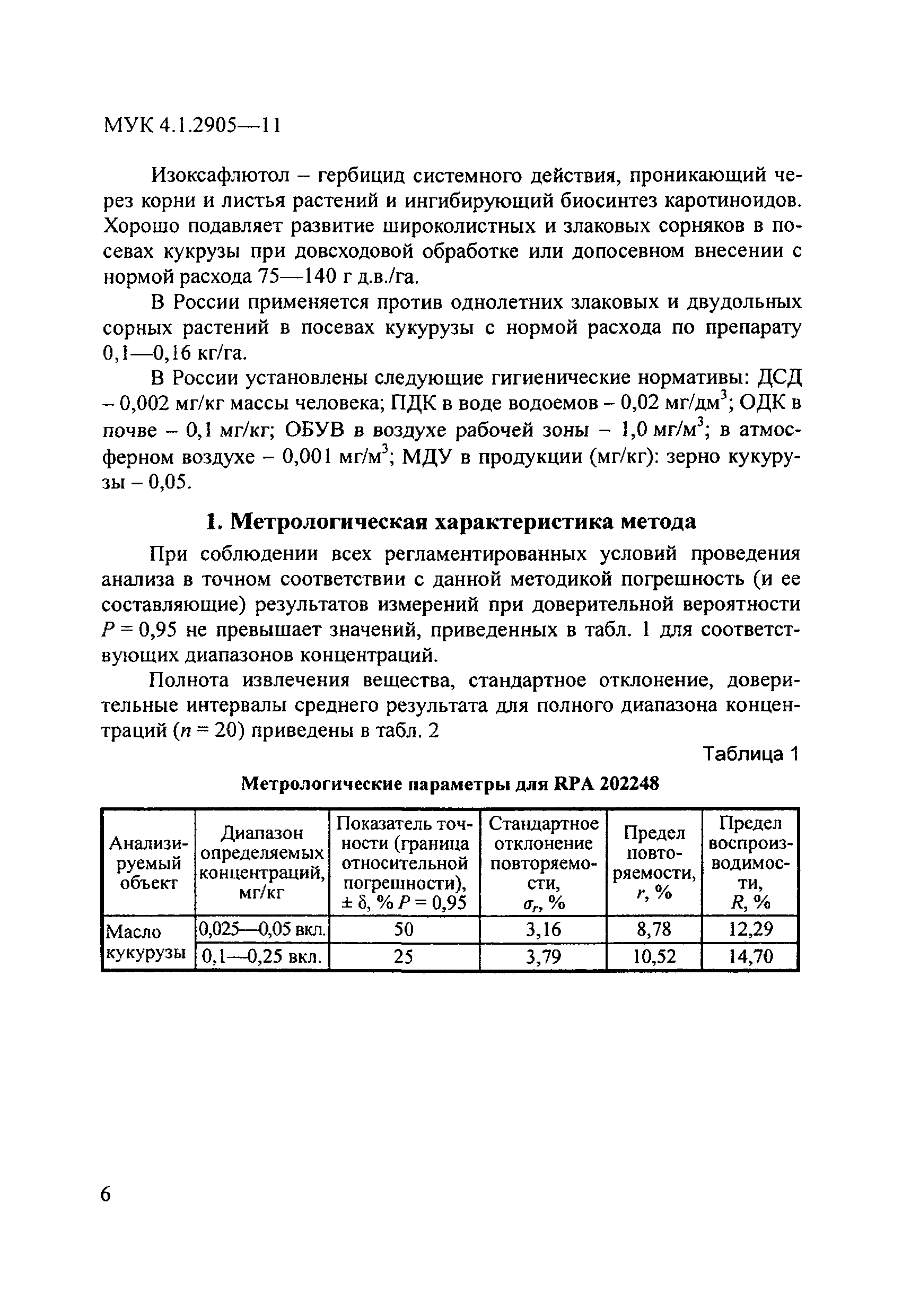 МУК 4.1.2905-11