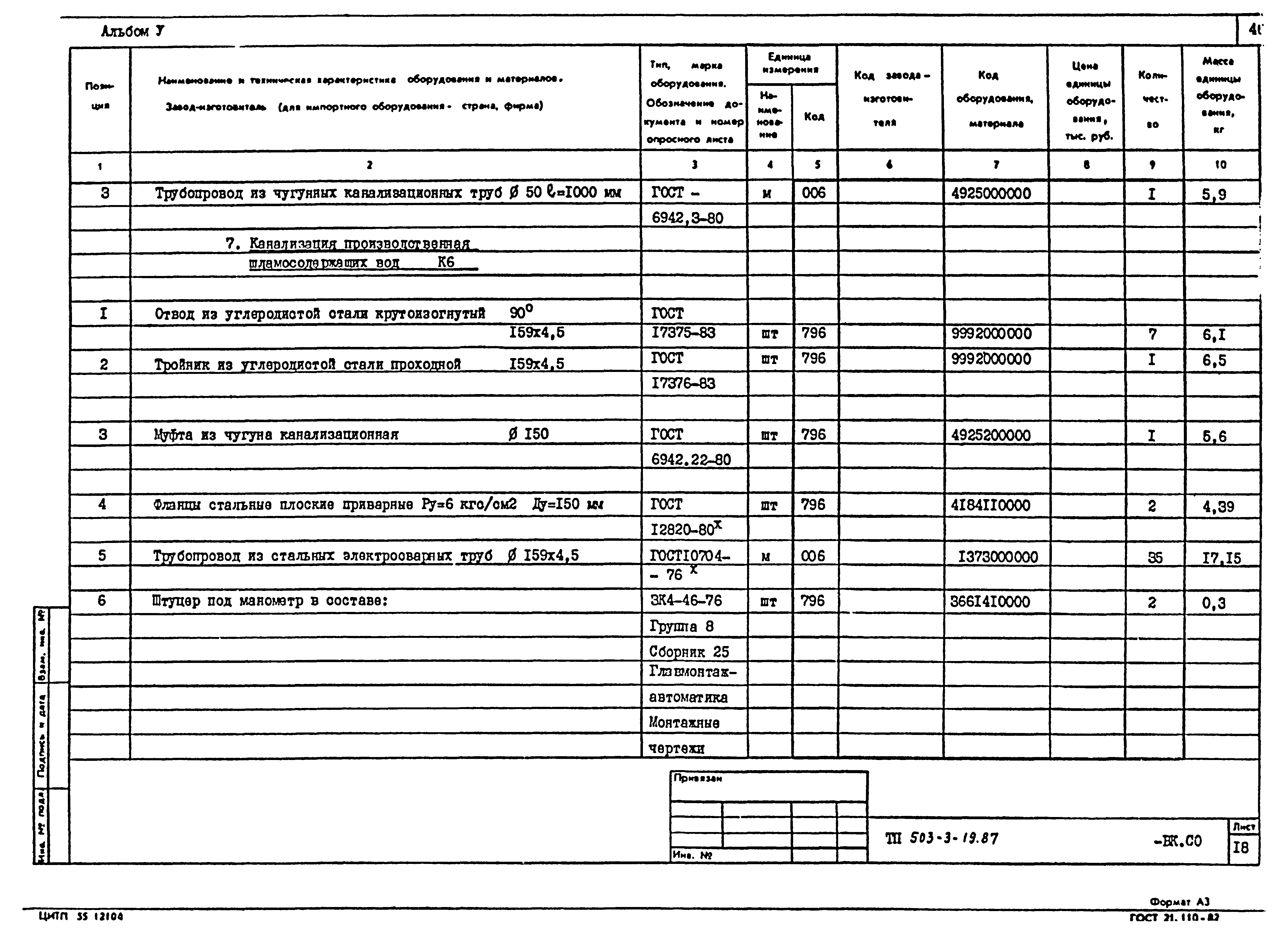 Типовой проект 503-3-19.87