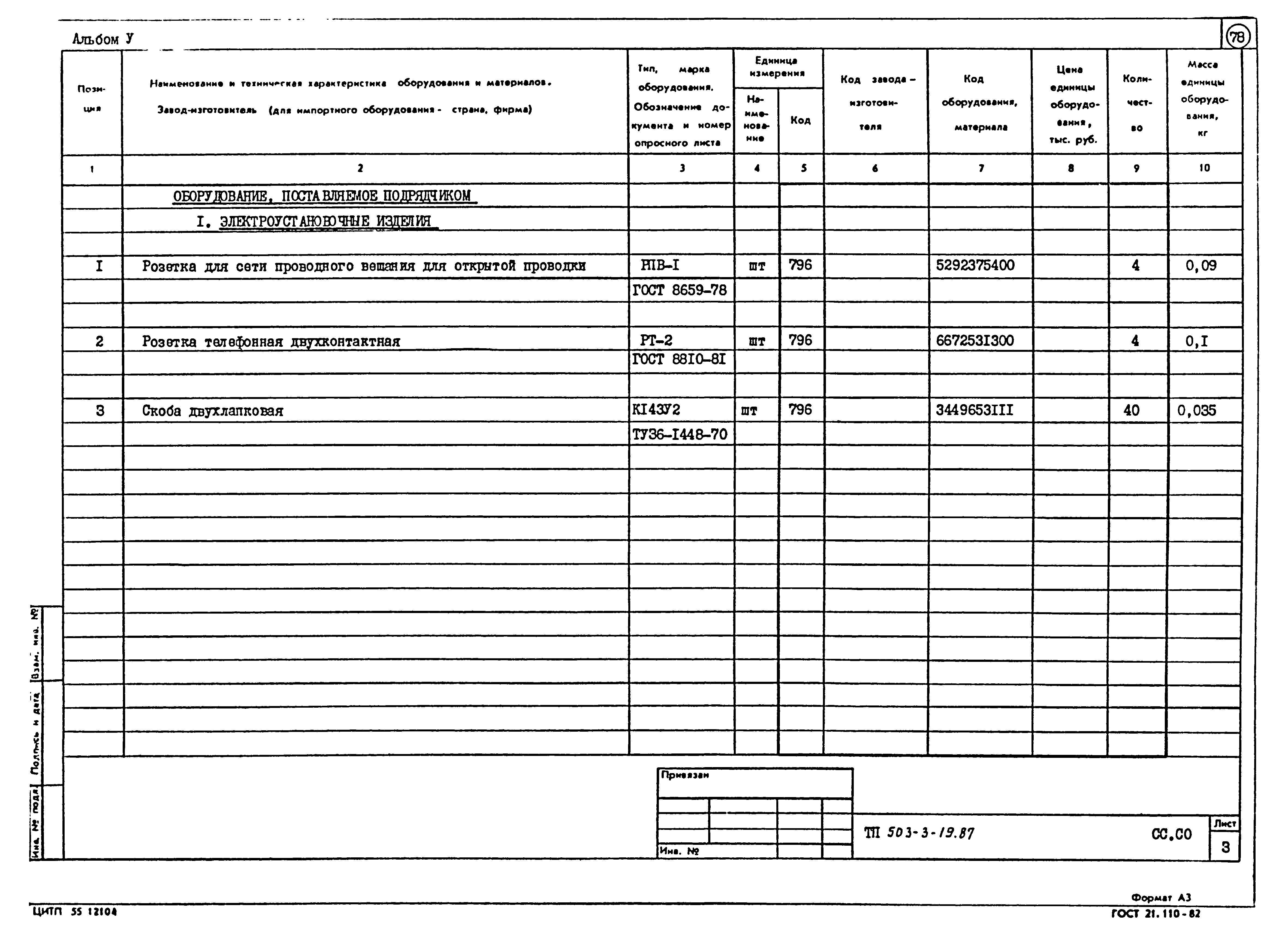 Типовой проект 503-3-19.87