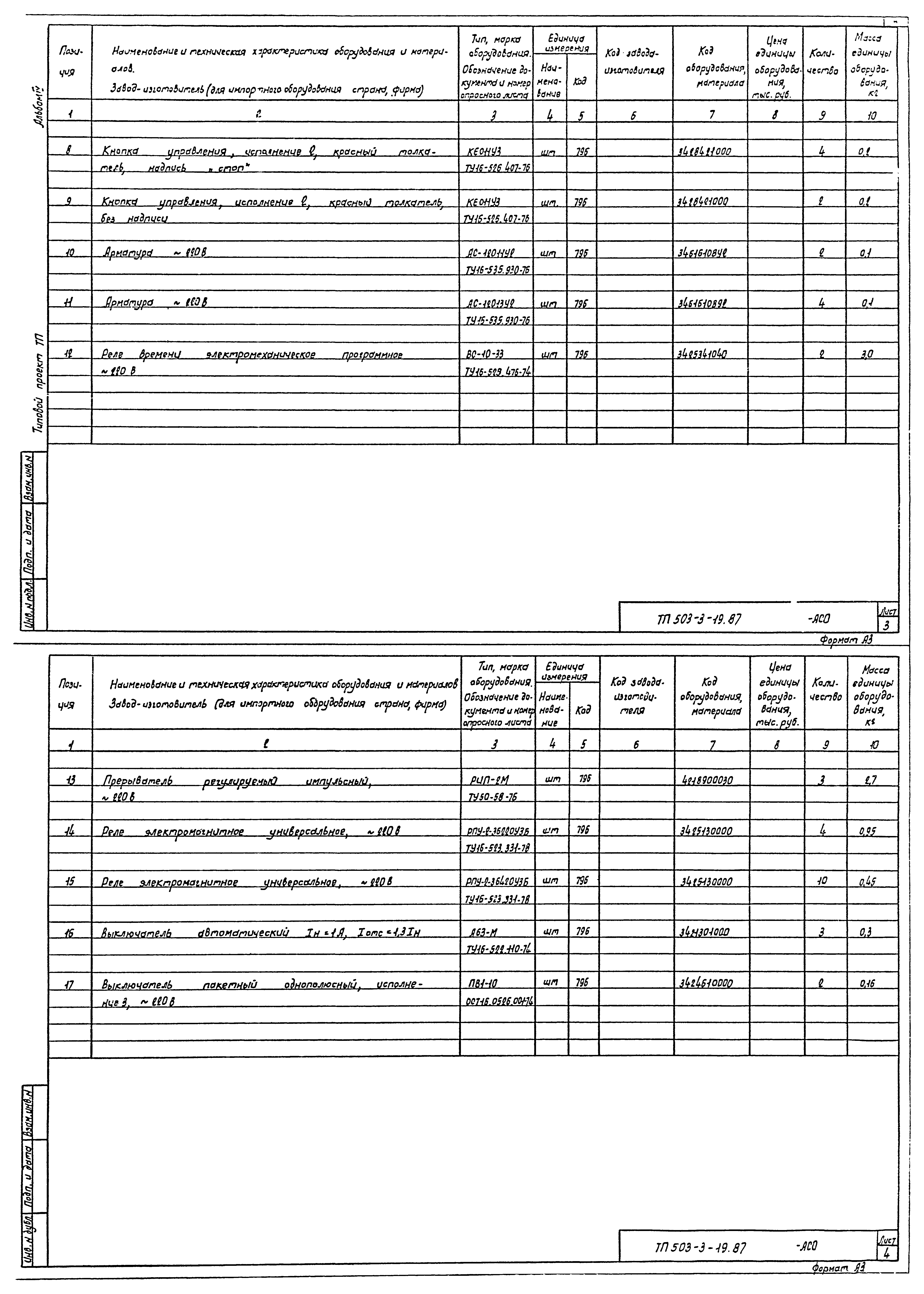 Типовой проект 503-3-19.87