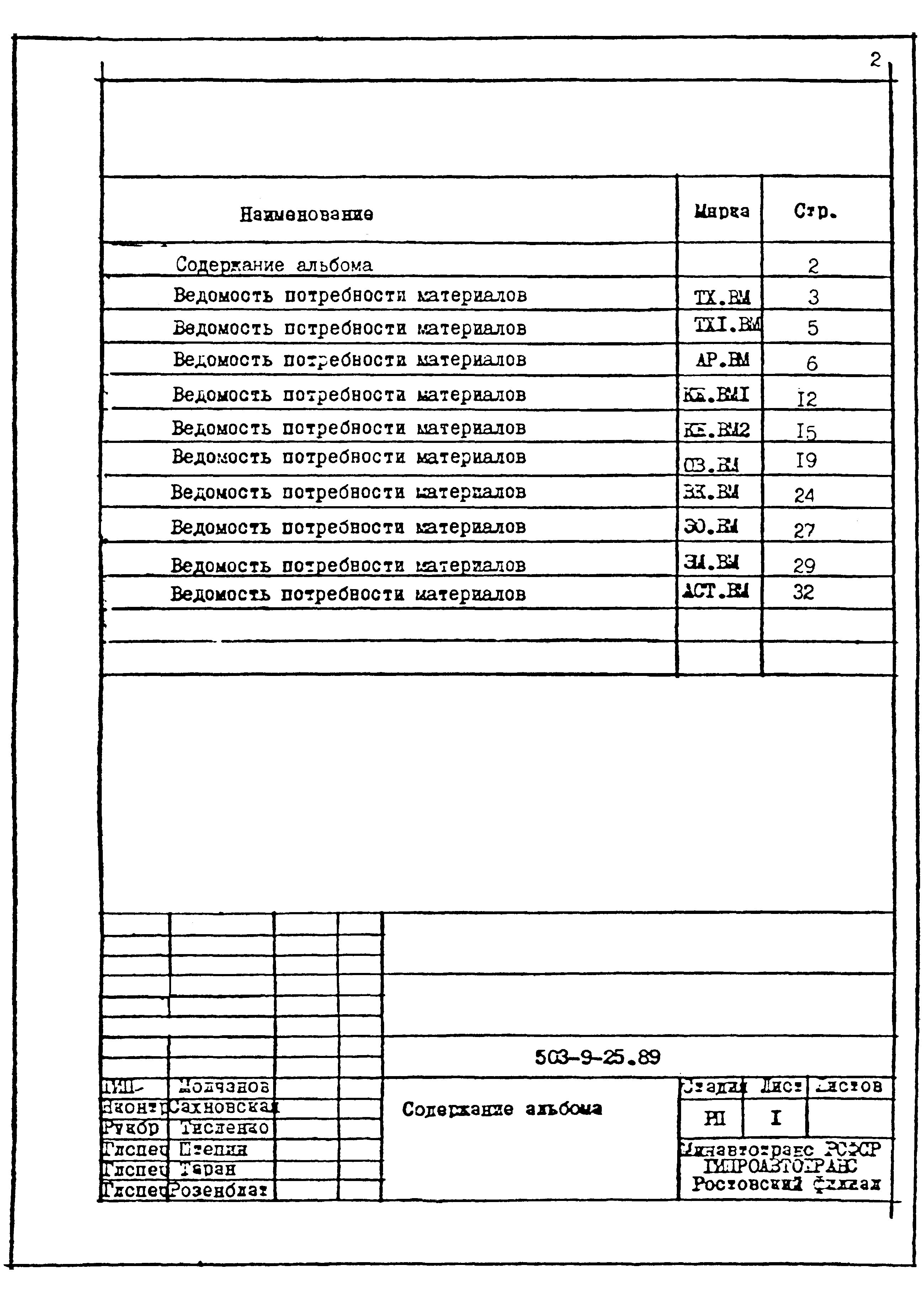 Типовой проект 503-9-25.89