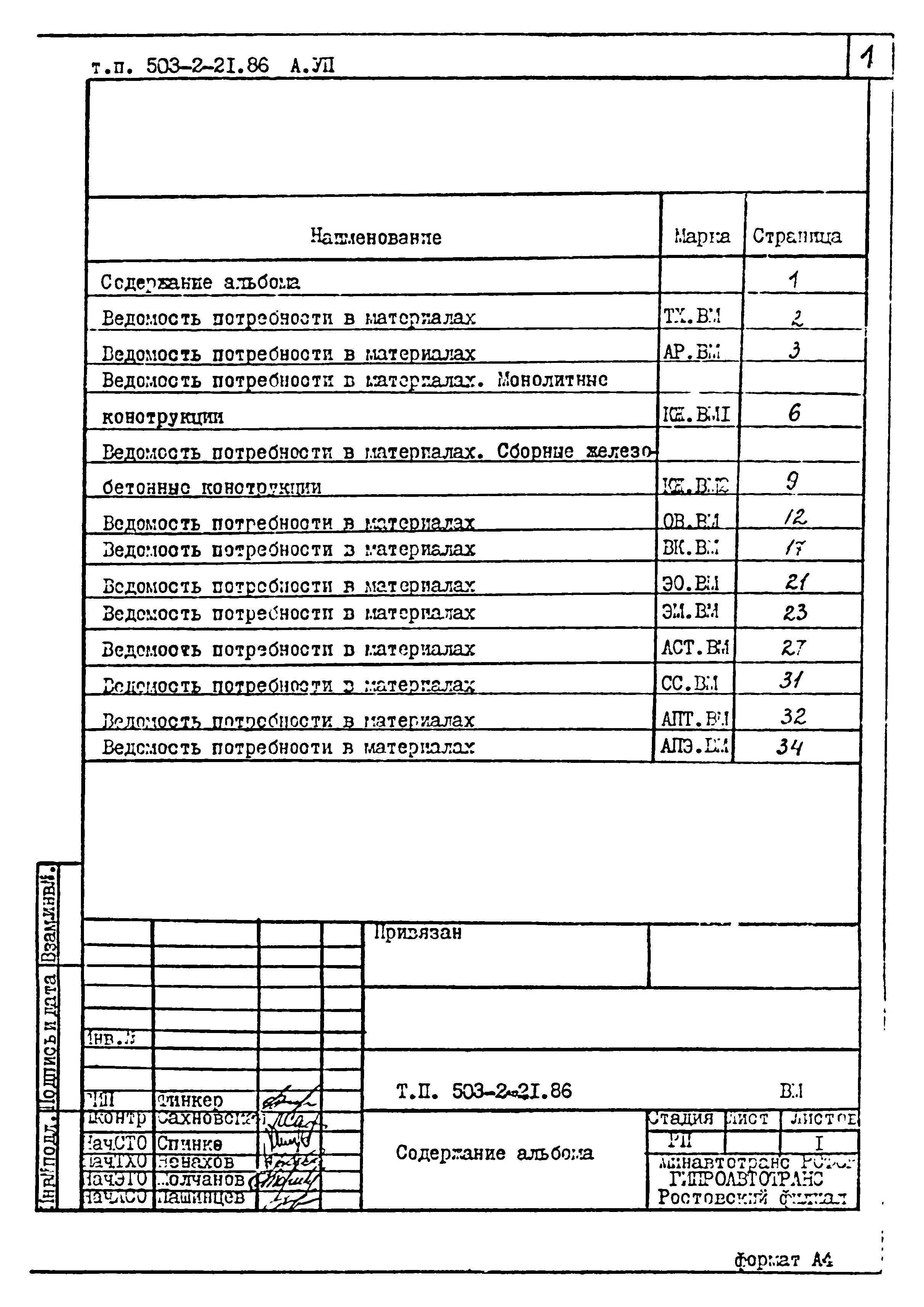 Типовой проект 503-2-21.86