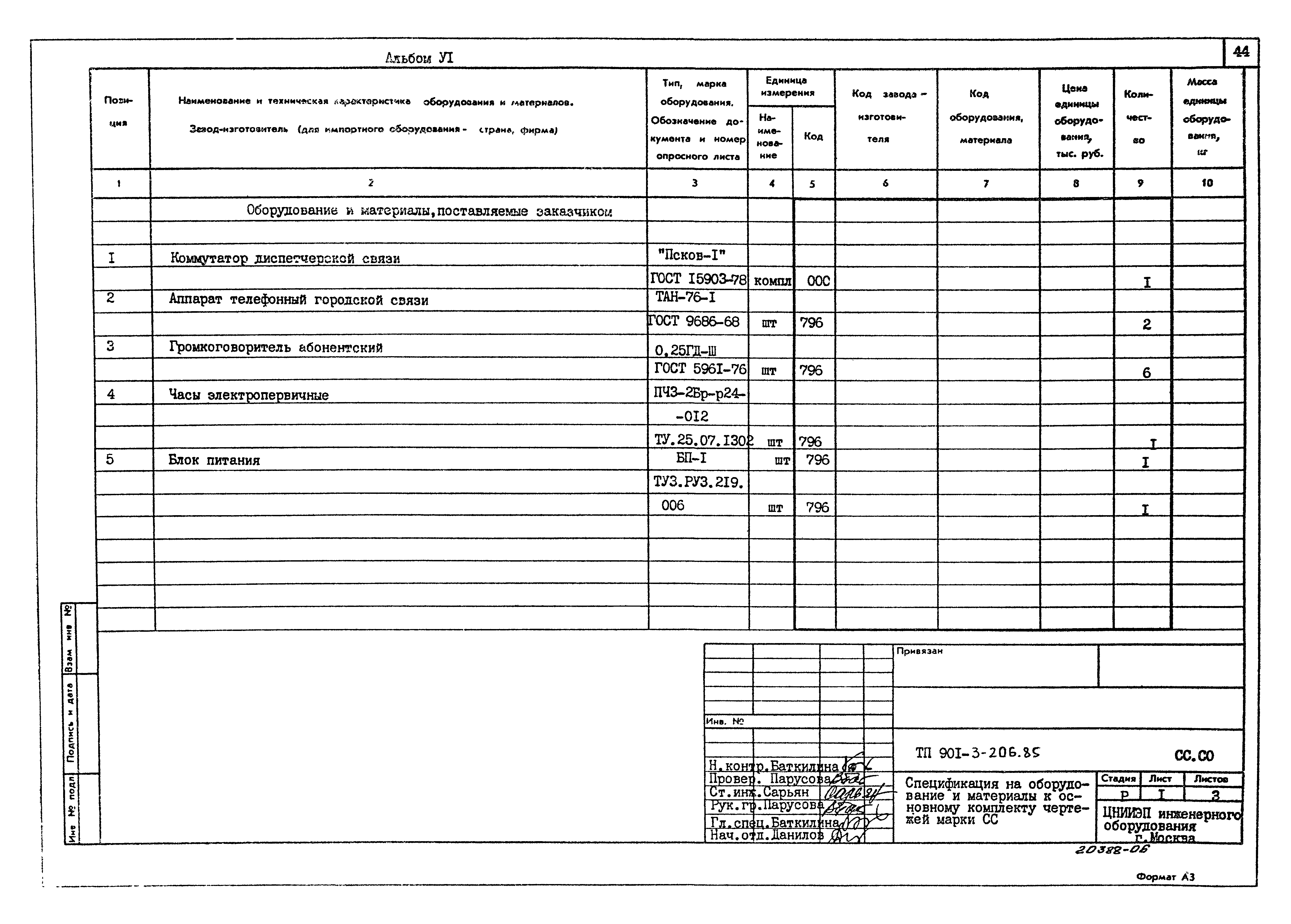 Типовой проект 901-3-206.85