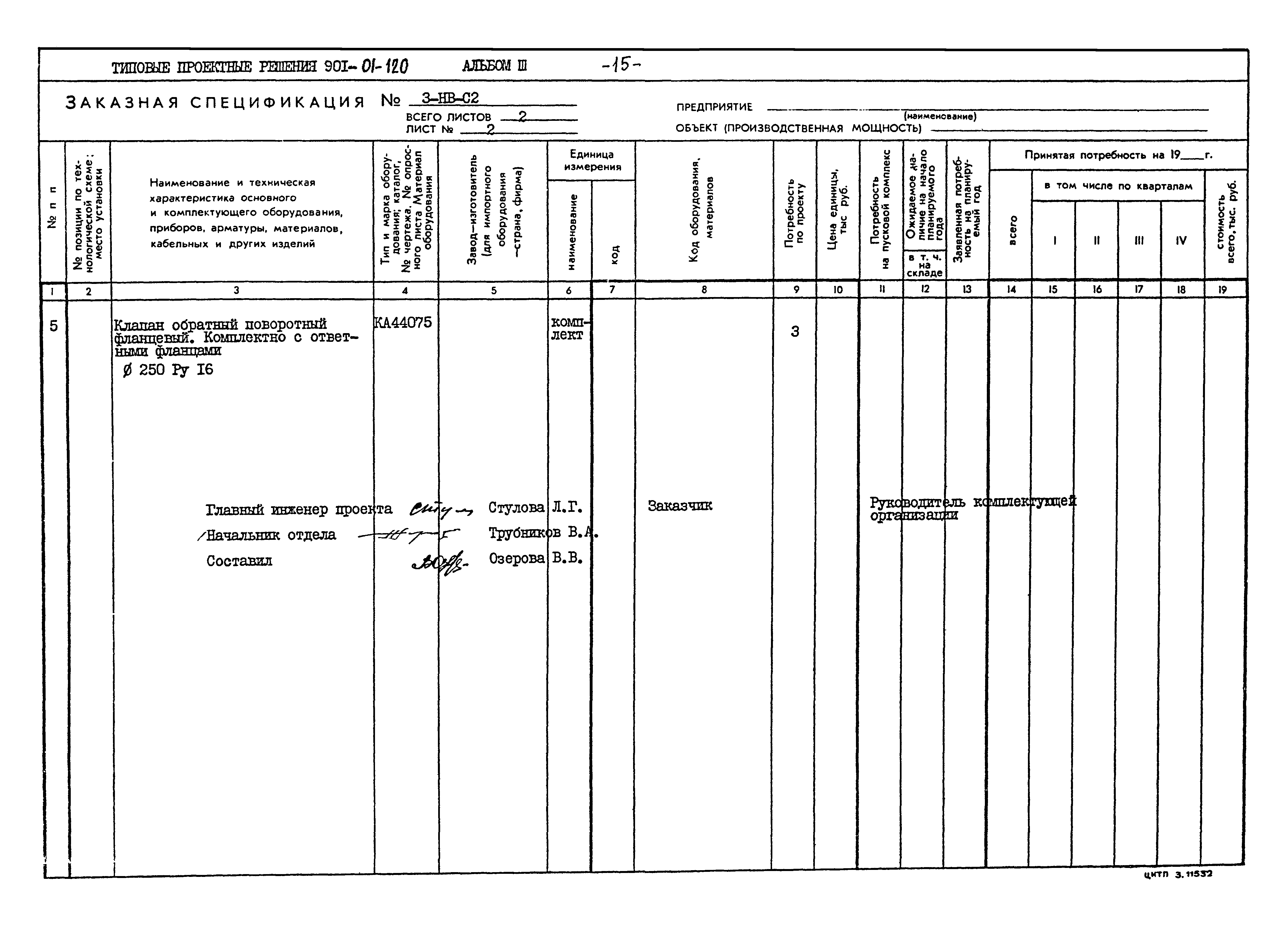 Типовые проектные решения 901-02-120