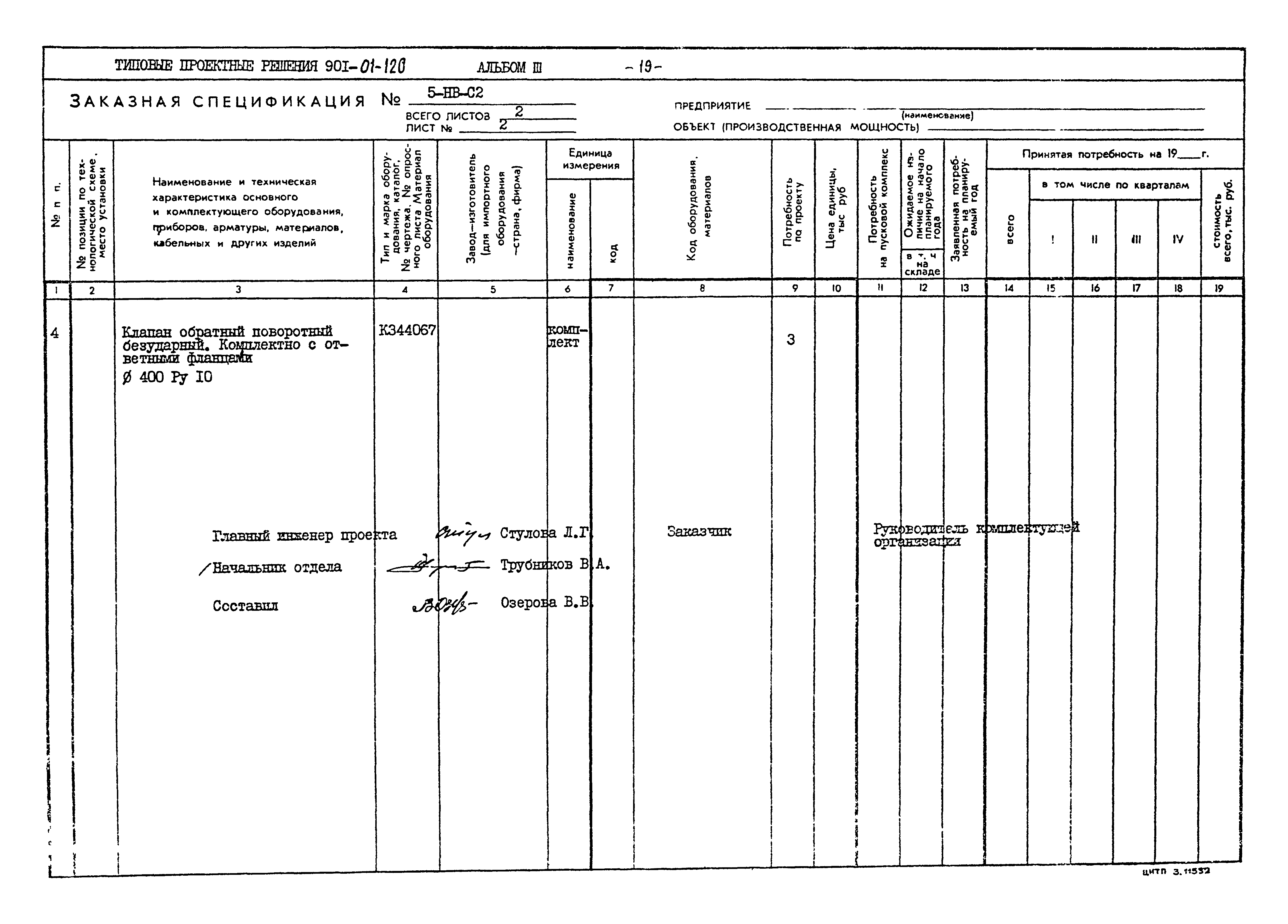 Типовые проектные решения 901-02-120