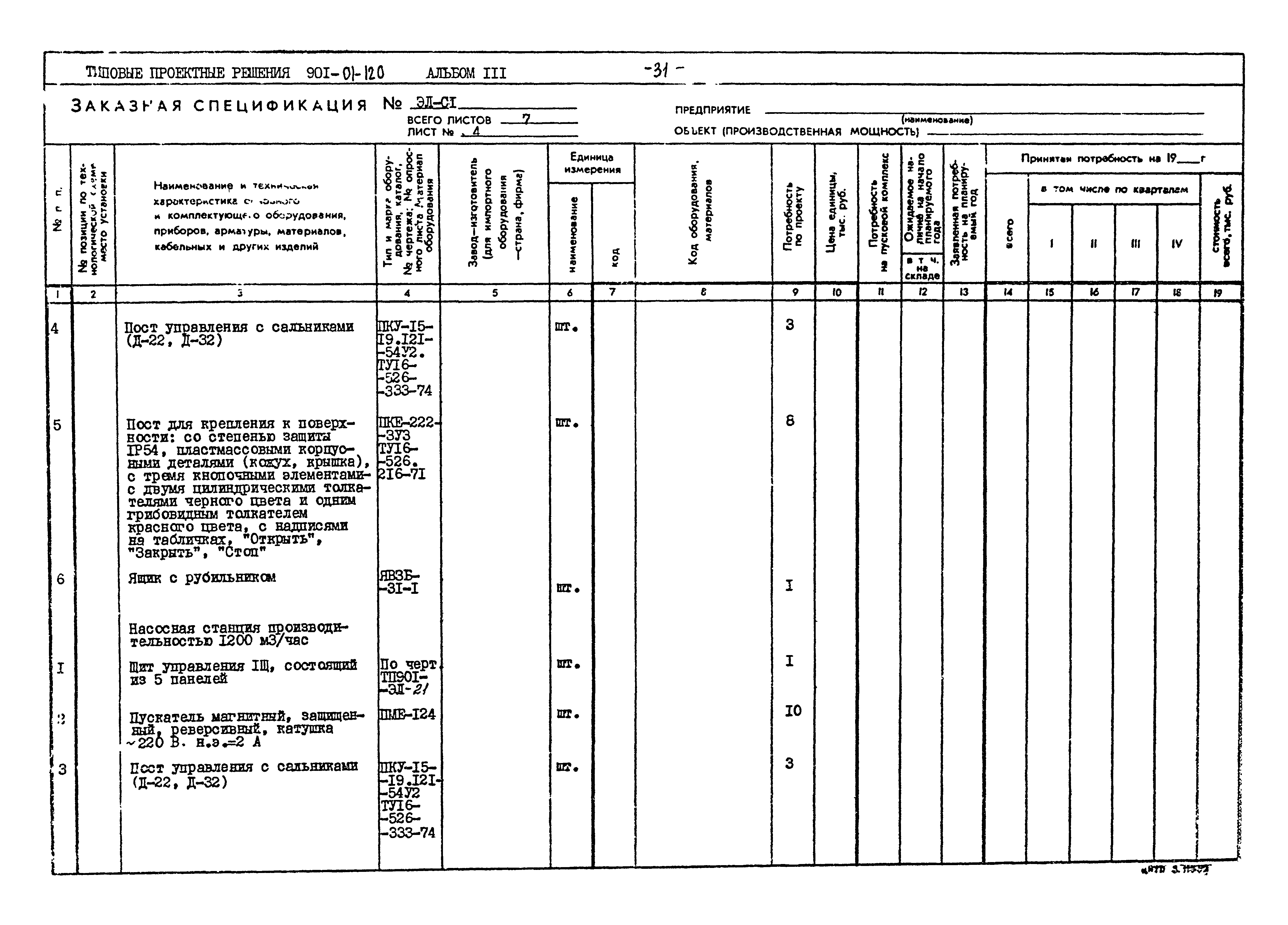 Типовые проектные решения 901-02-120