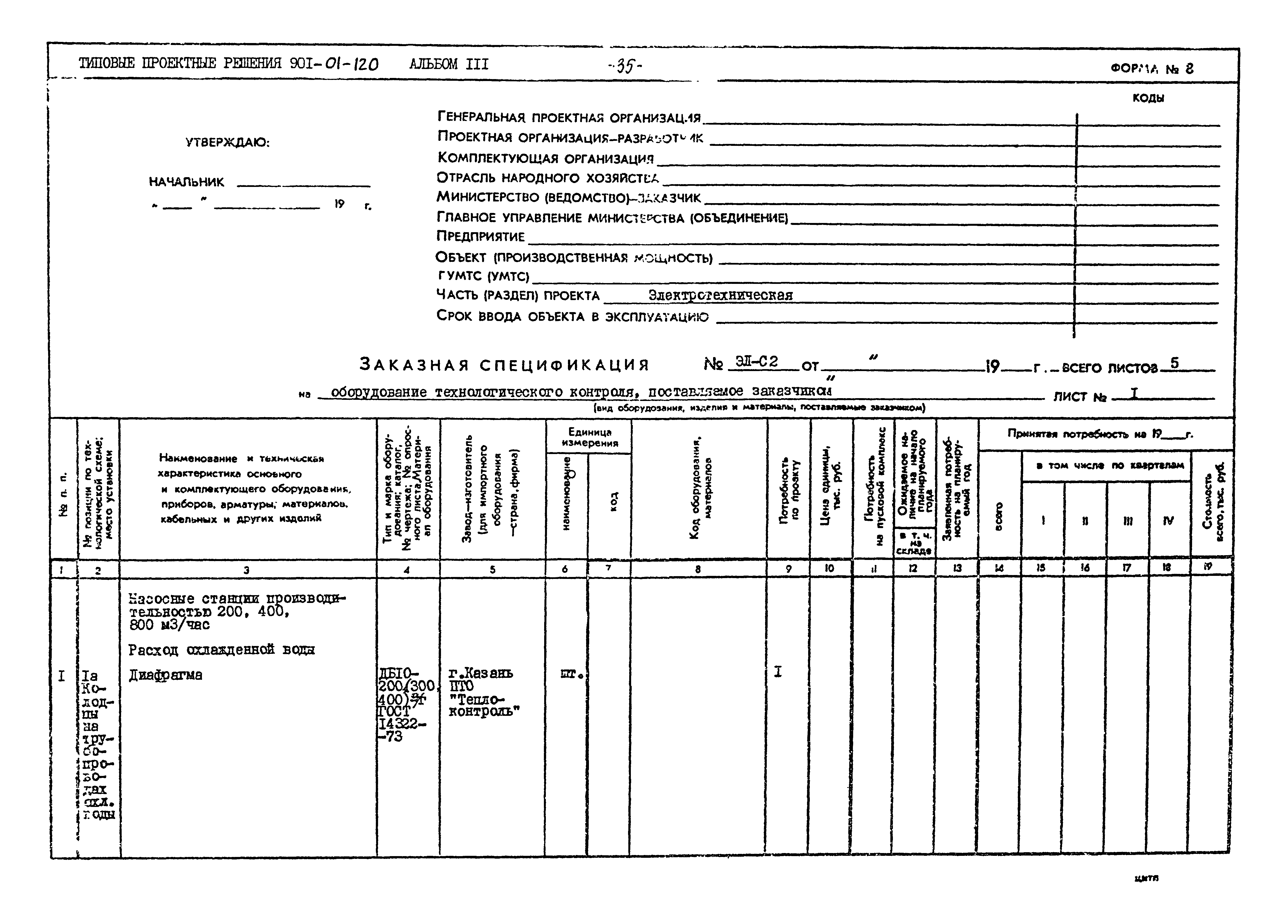 Типовые проектные решения 901-02-120